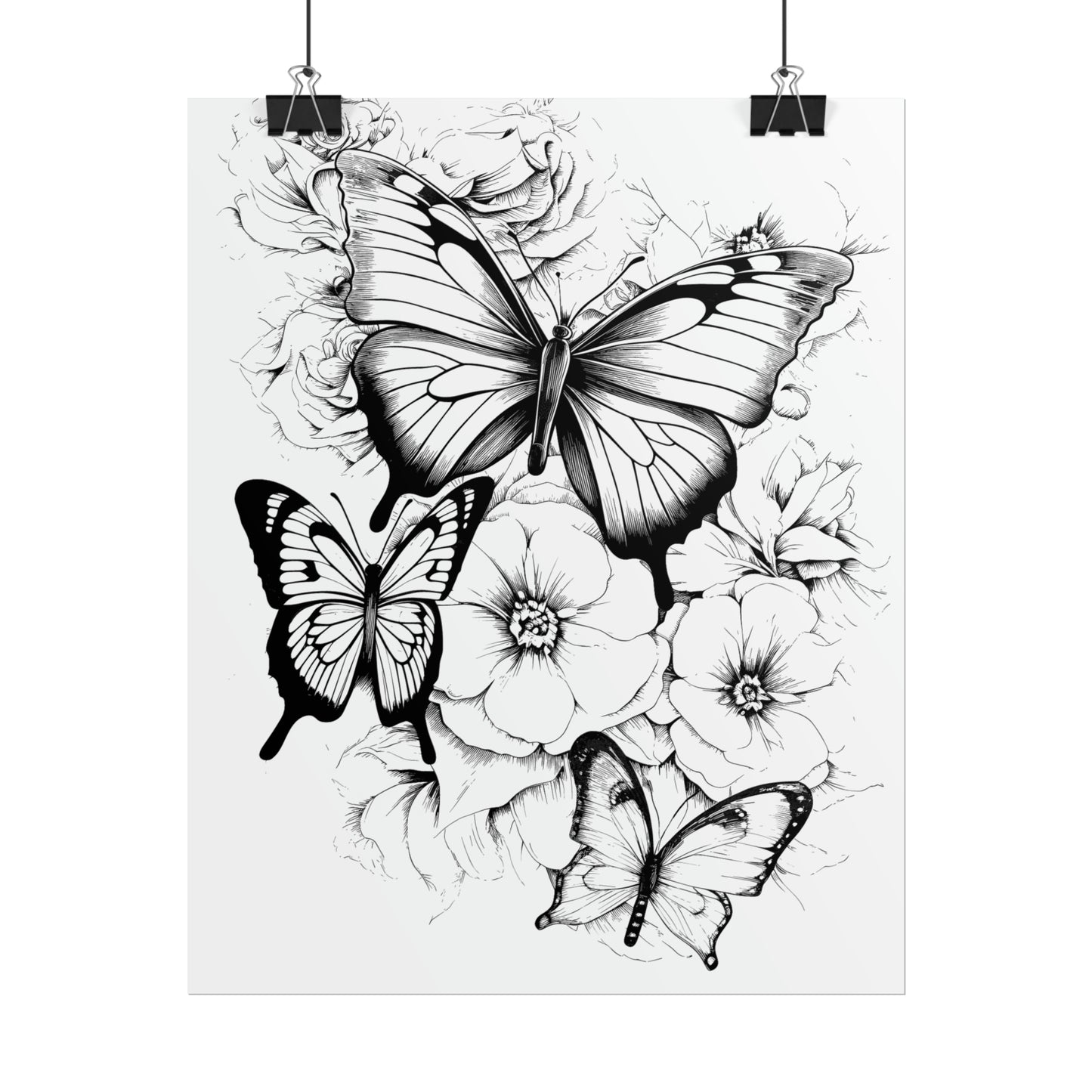 Butterfly Coloring Art Posters