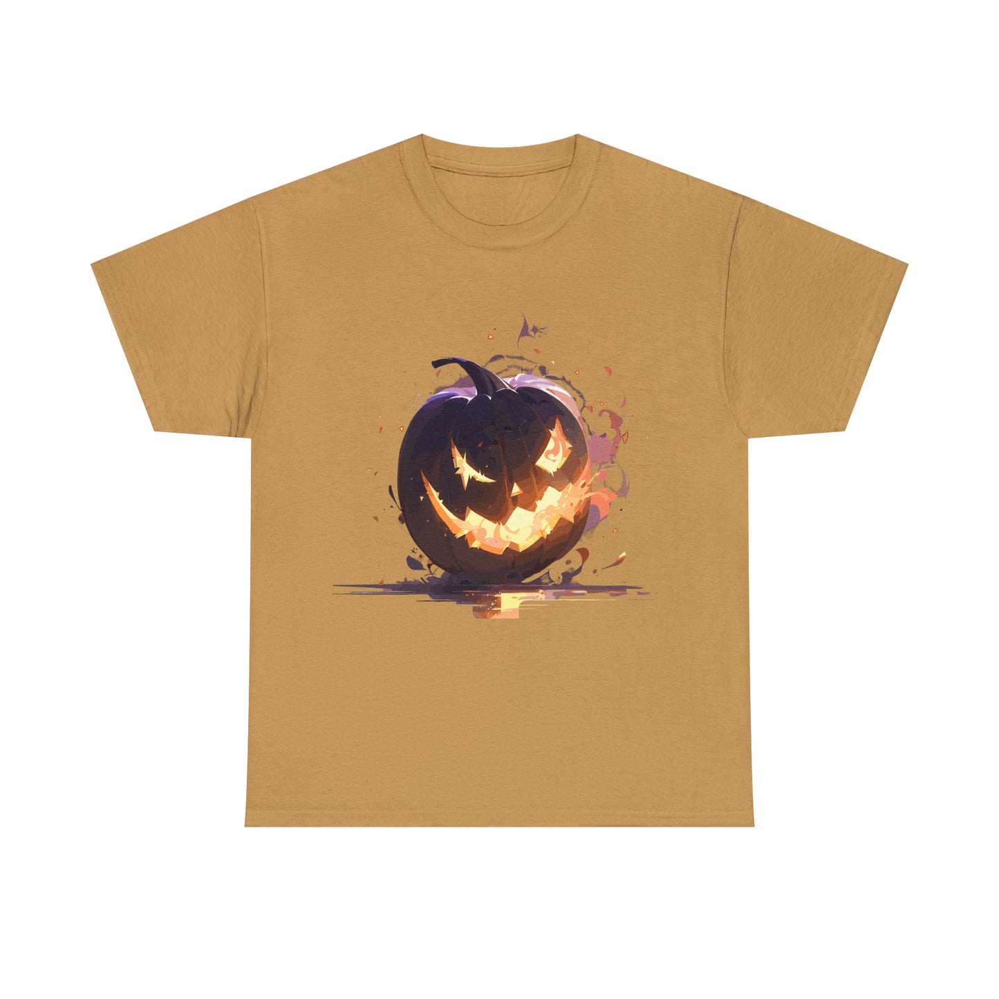 Halloween Scary Pumpkin Unisex Heavy Cotton Tee