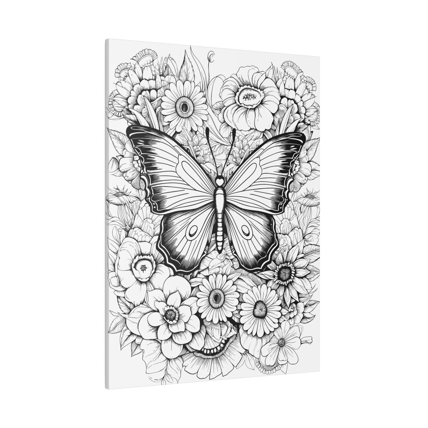 Butterfly Coloring Canvas, Stretched, 0.75"