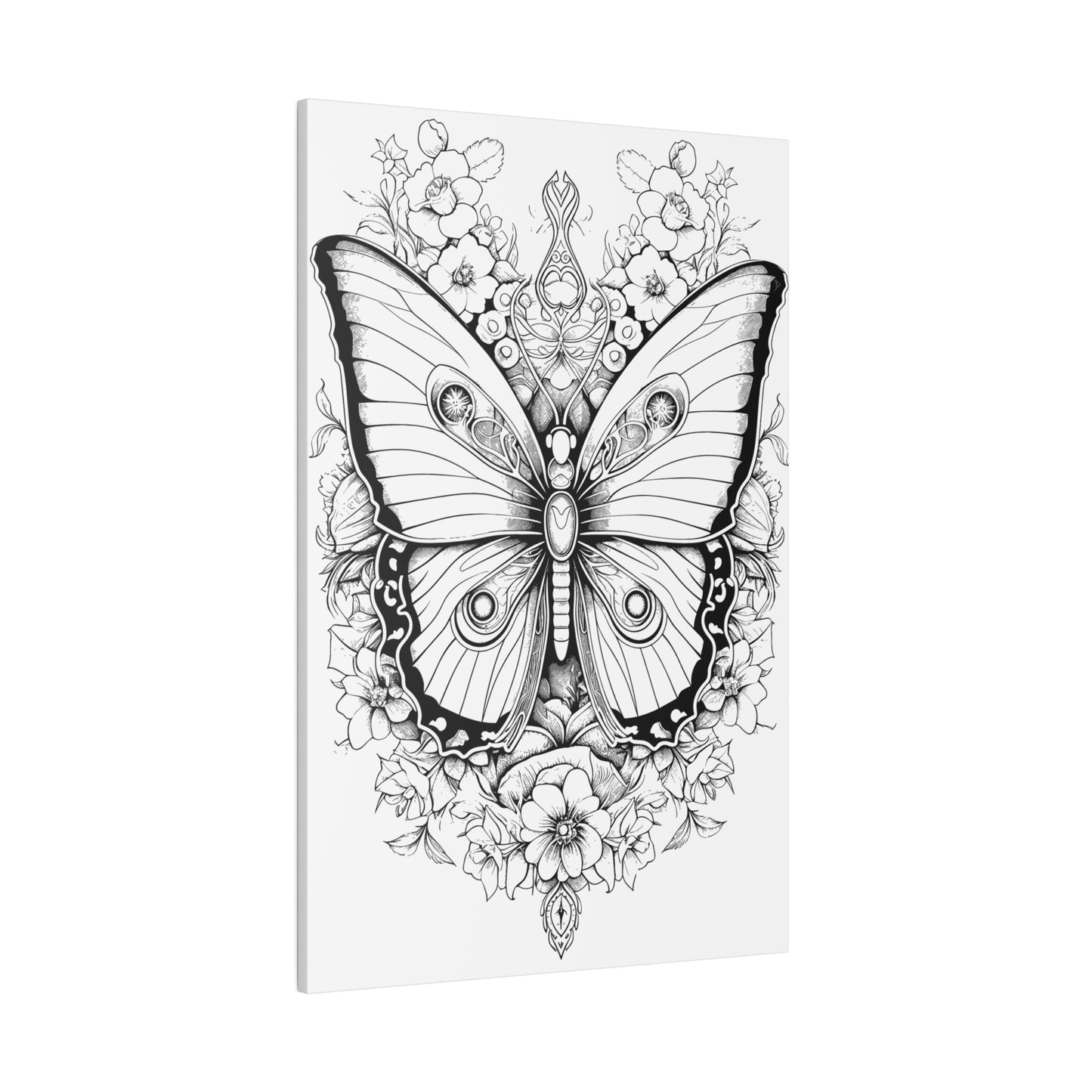 Butterfly Coloring Canvas, Stretched, 0.75"