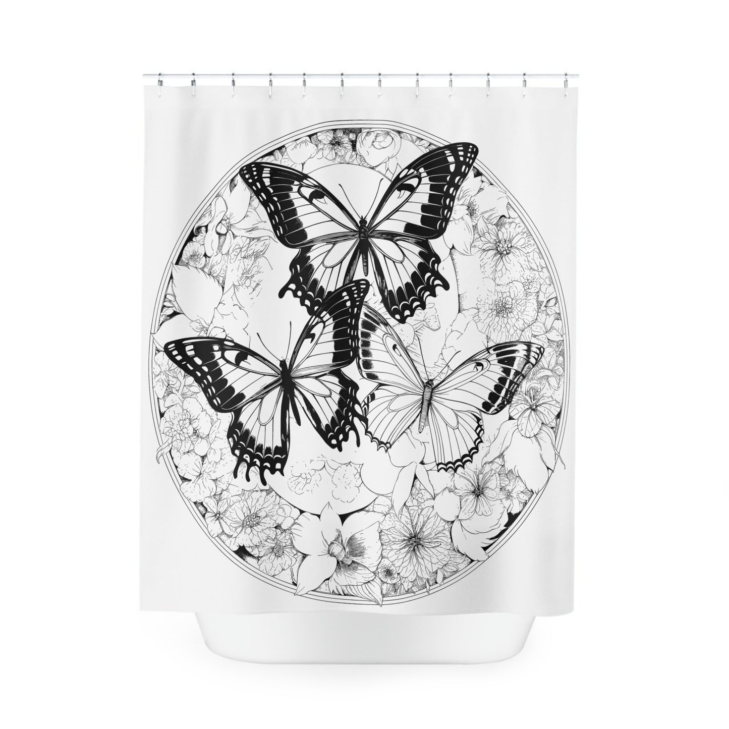 Butterfly Pen & Ink Art Shower Curtain