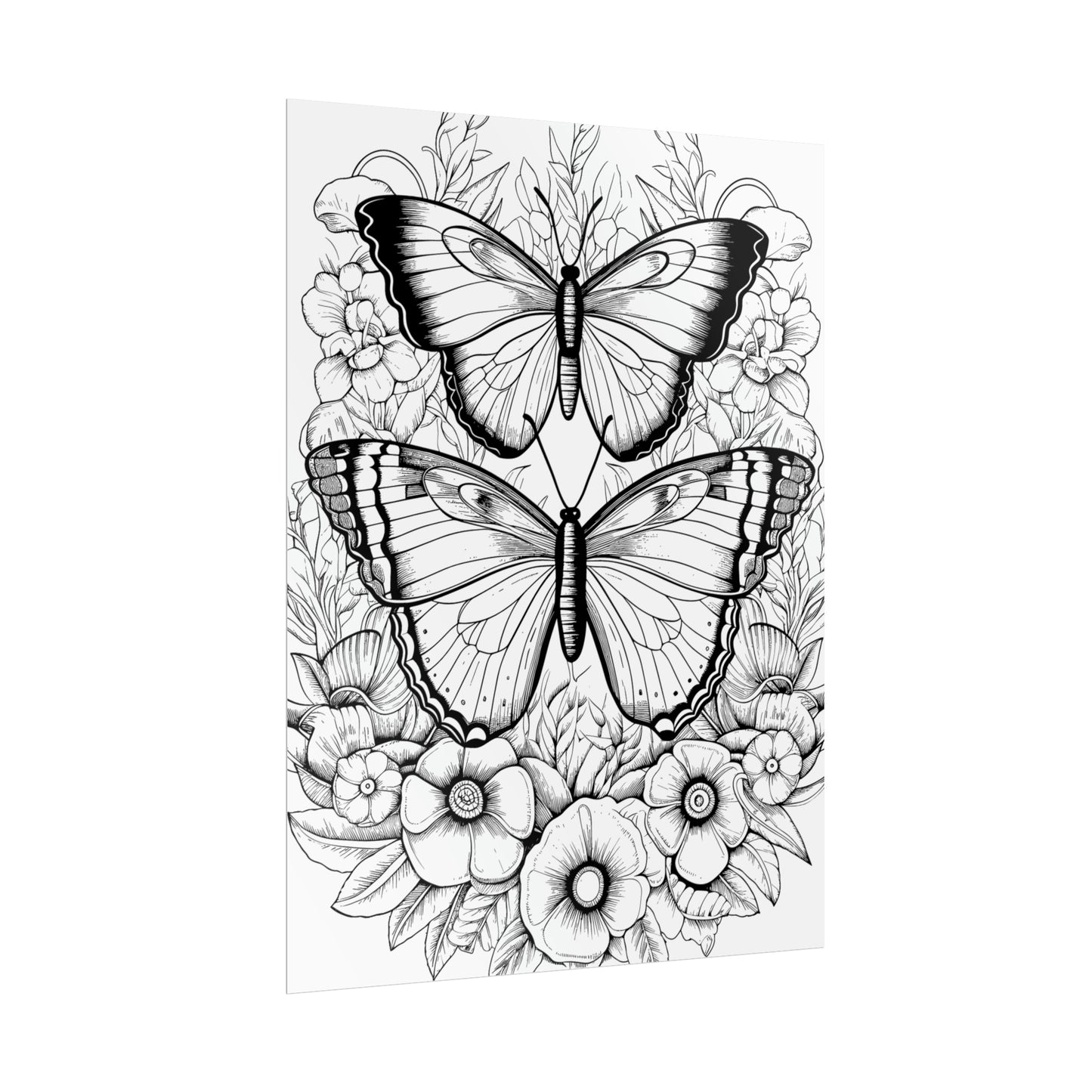 Butterfly Coloring Art Posters