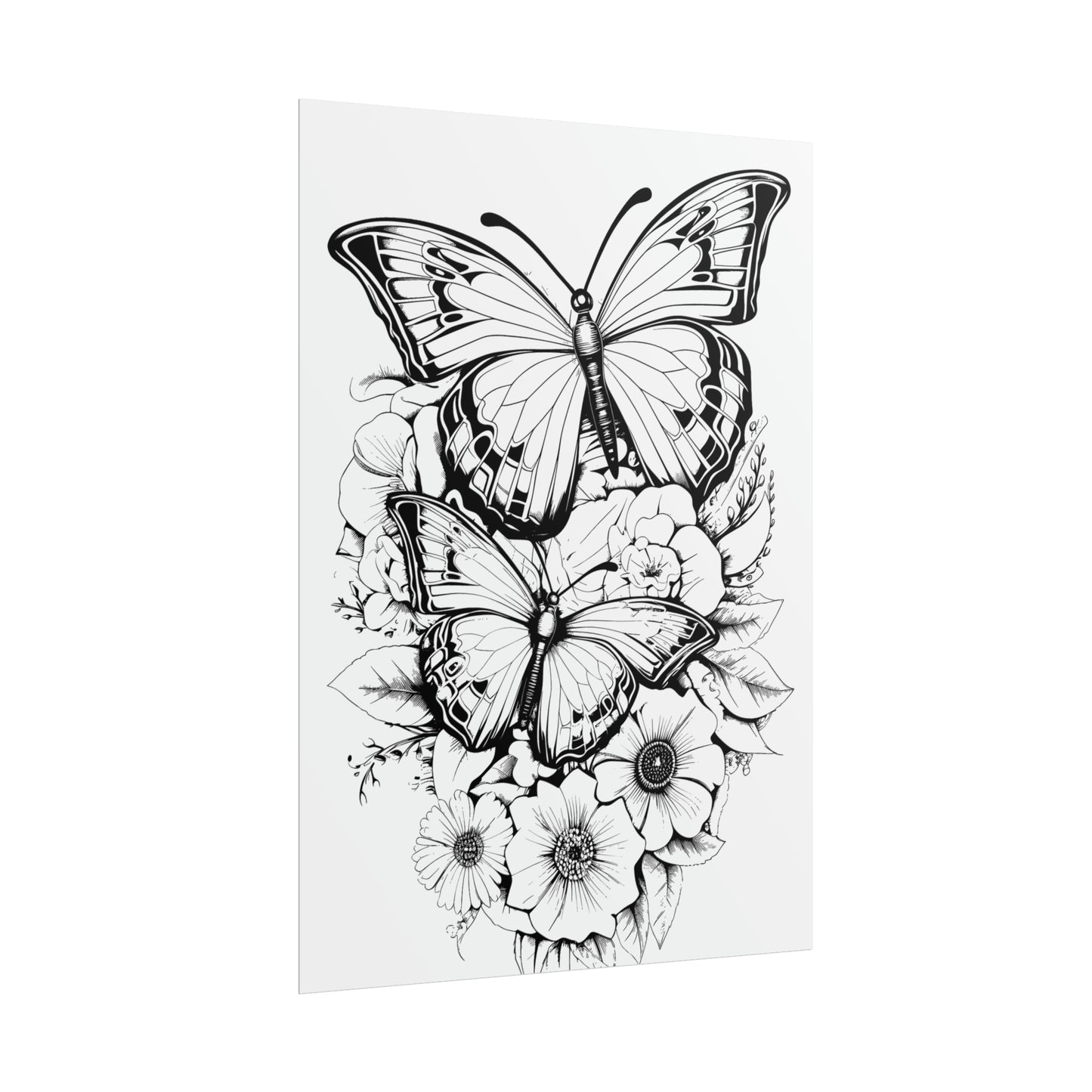 Butterfly Coloring Art Posters