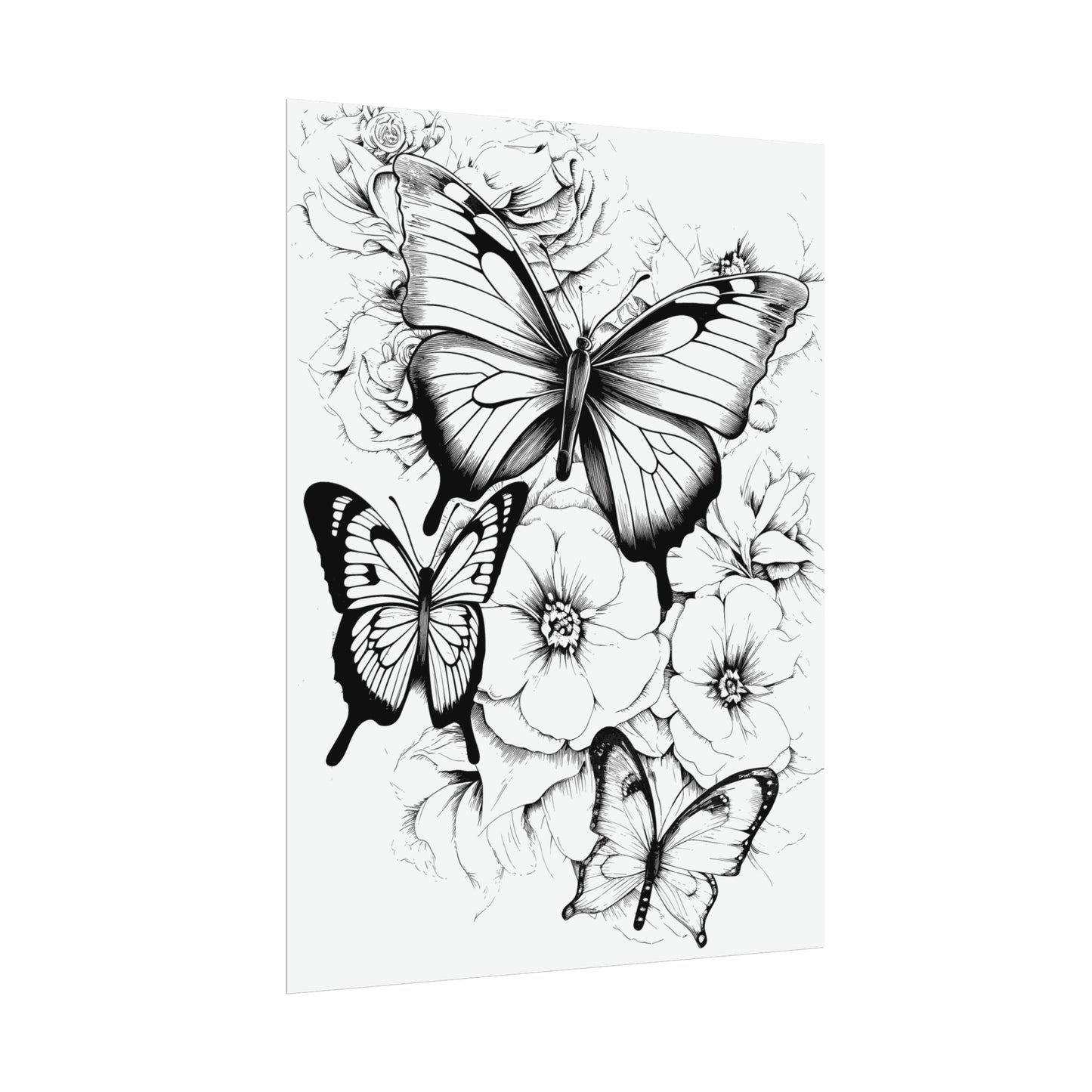 Butterfly Coloring Art Posters