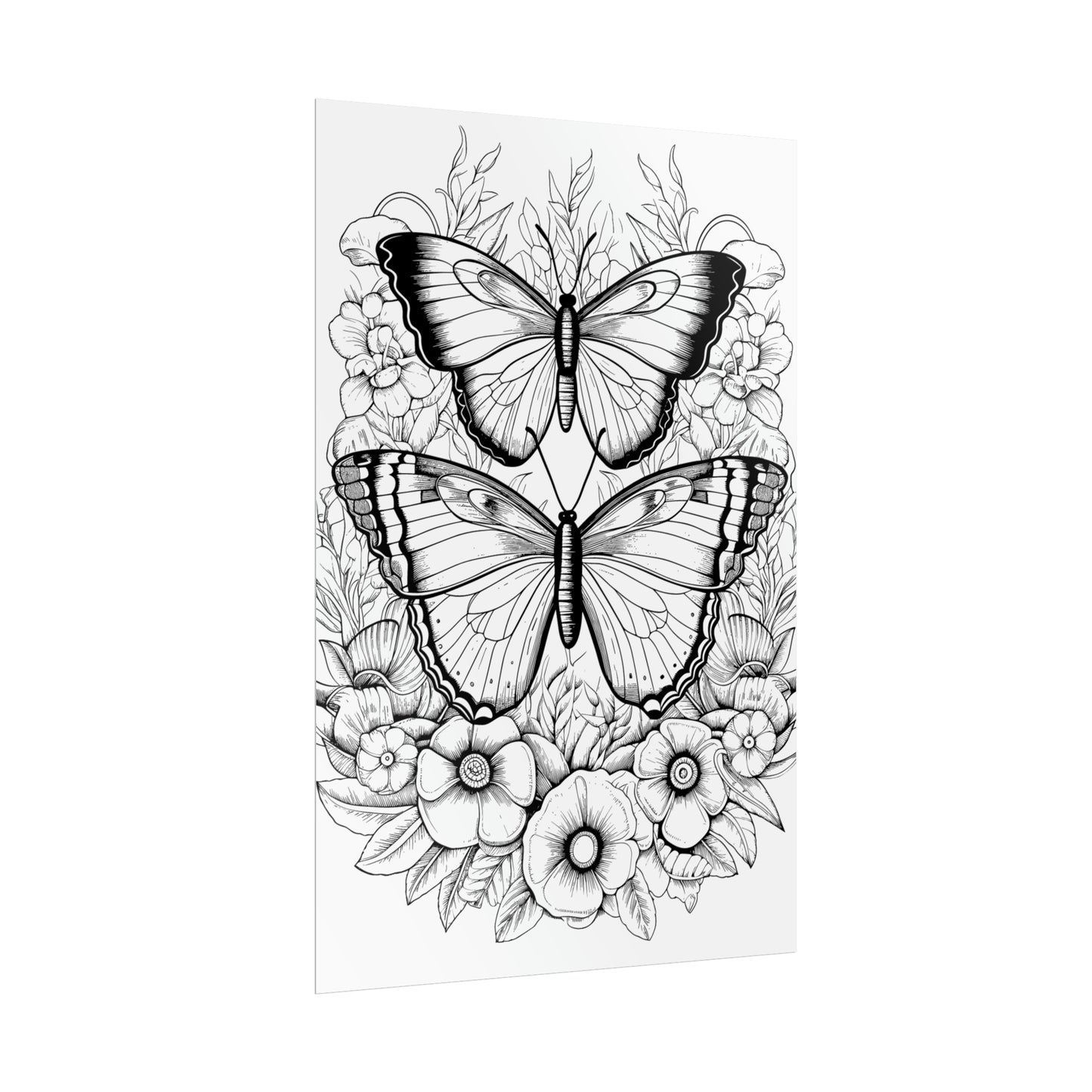 Butterfly Coloring Art Posters