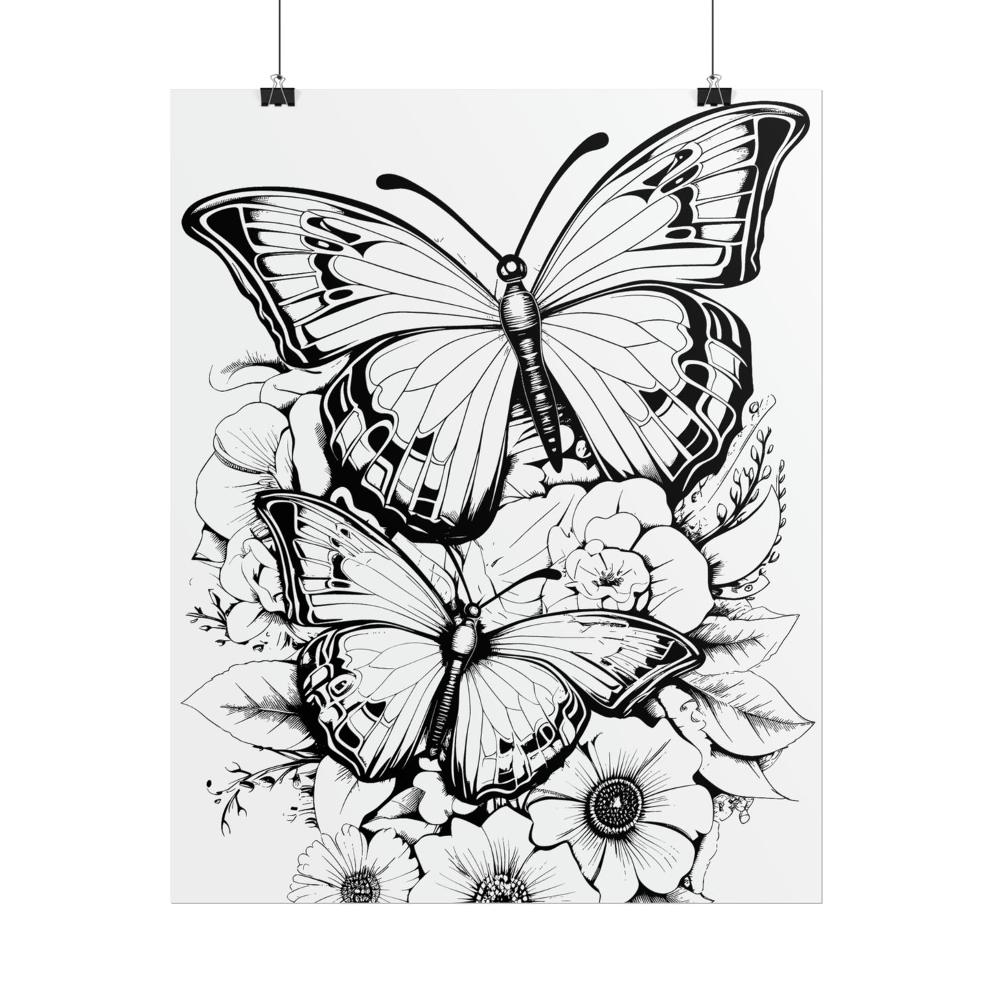 Butterfly Coloring Art Posters