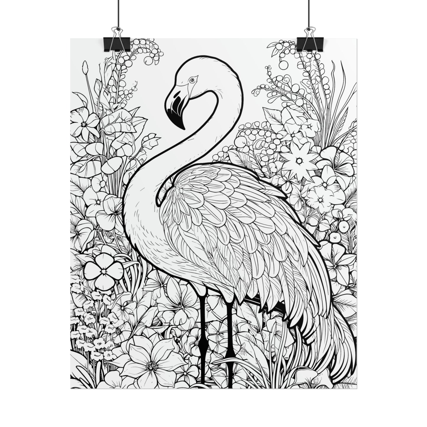 Flamingo Exotic Bird Coloring Art Posters