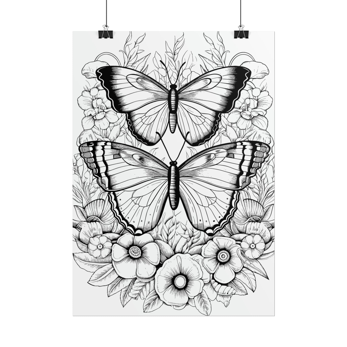 Butterfly Coloring Art Posters