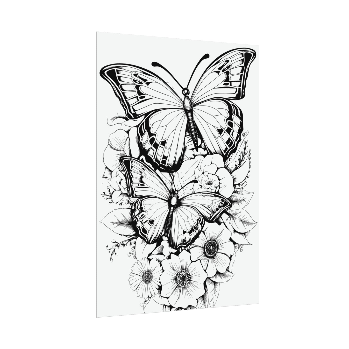 Butterfly Coloring Art Posters