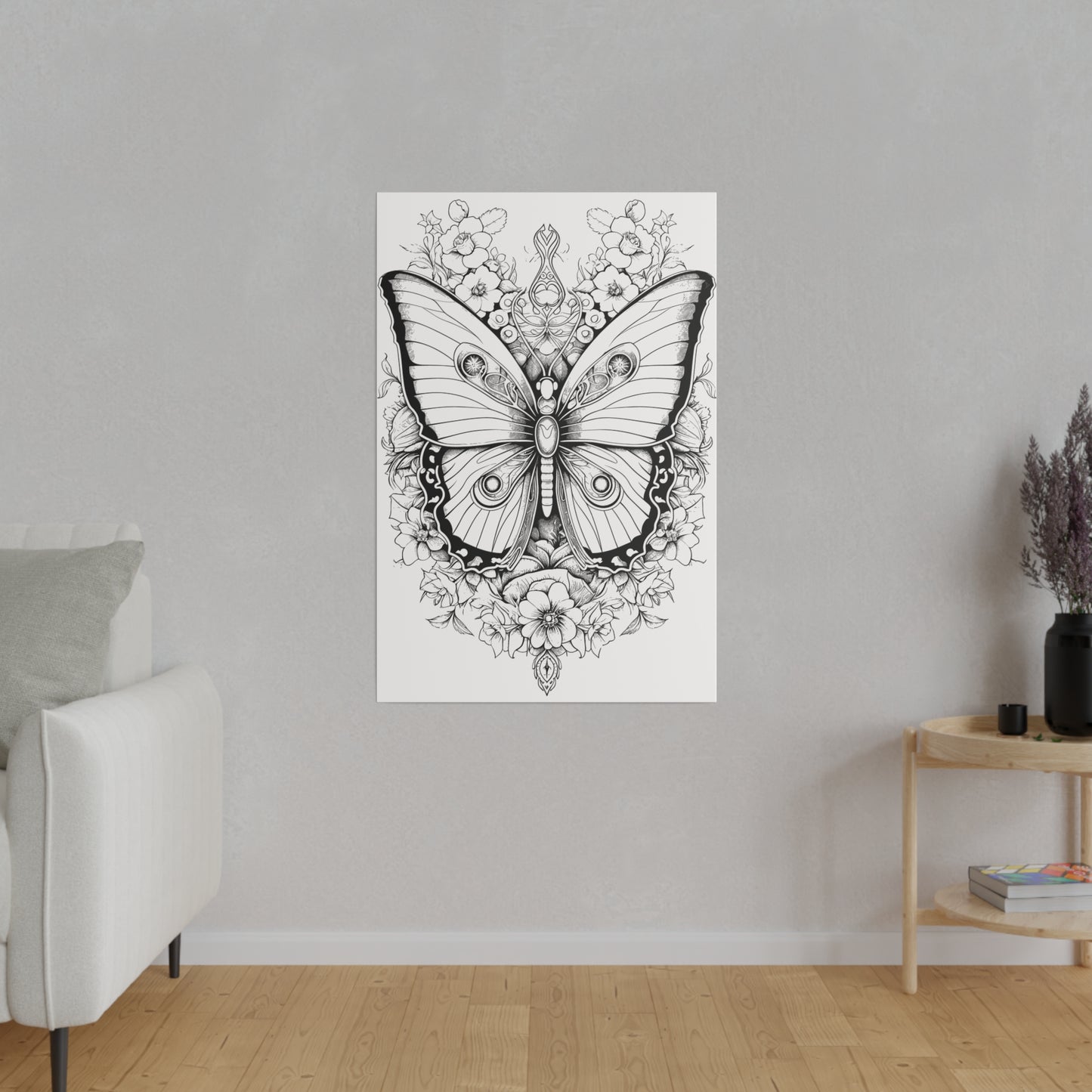 Butterfly Coloring Canvas, Stretched, 0.75"