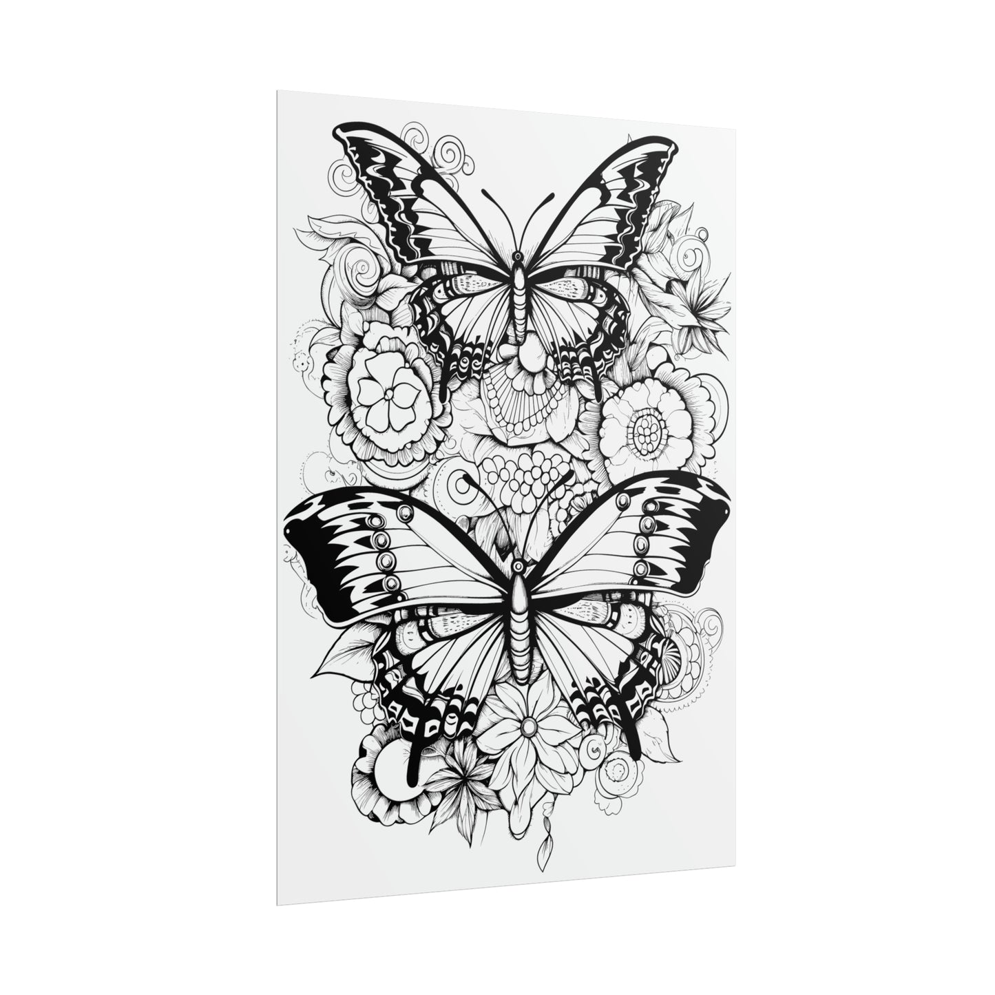 Butterfly Coloring Art Posters