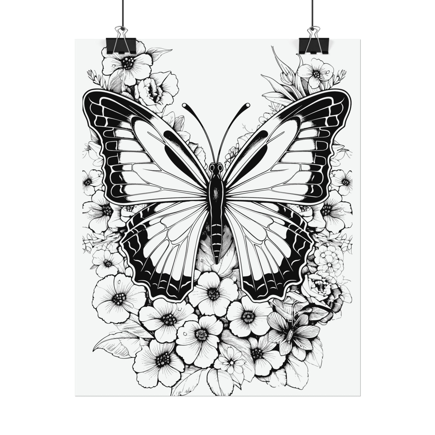 Butterfly Coloring Art Posters