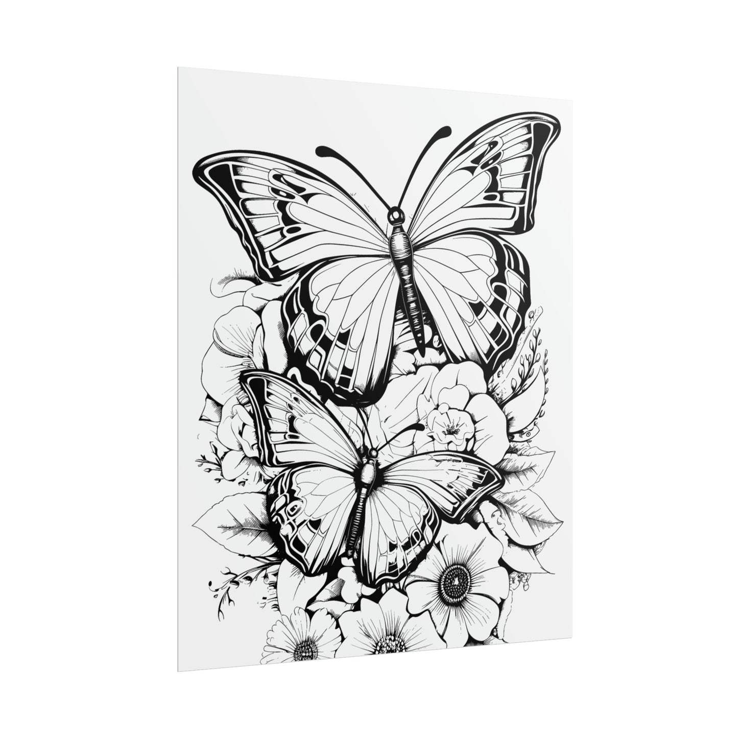 Butterfly Coloring Art Posters