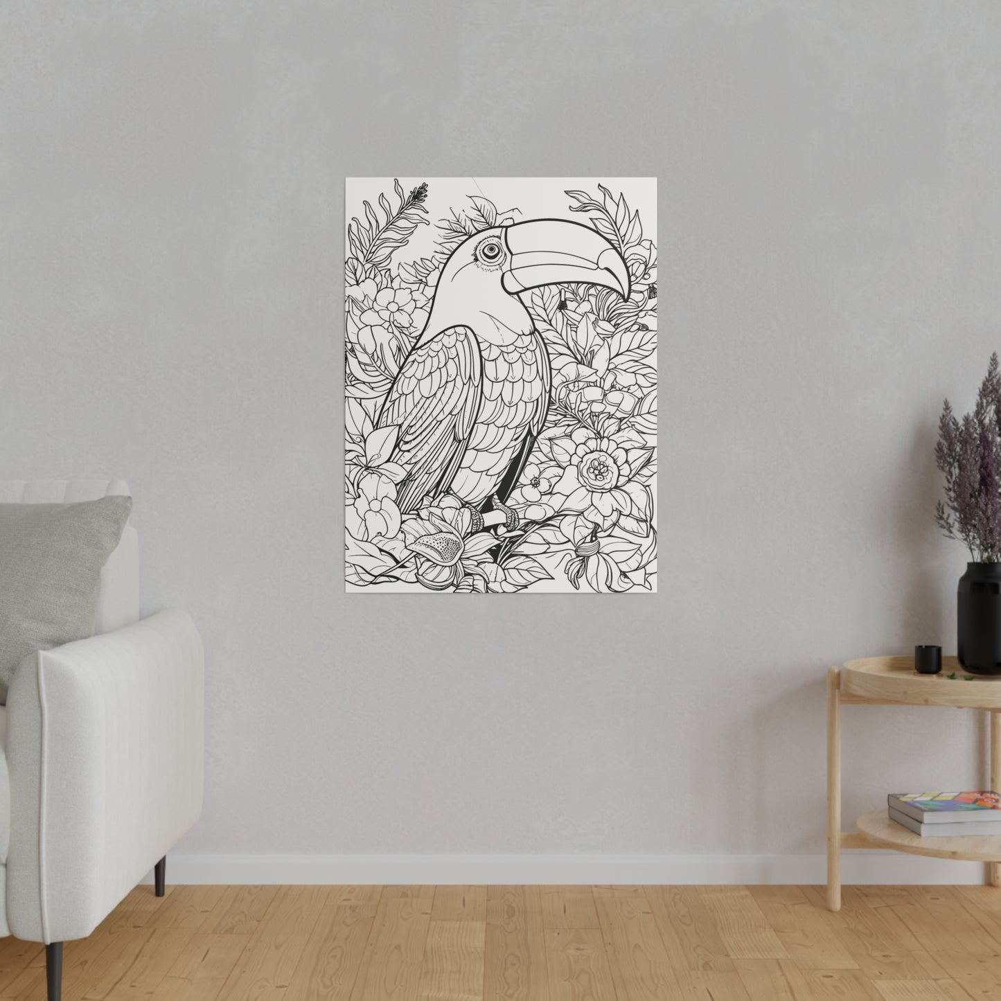 Toucan Coloring Canvas, Stretched, 0.75"