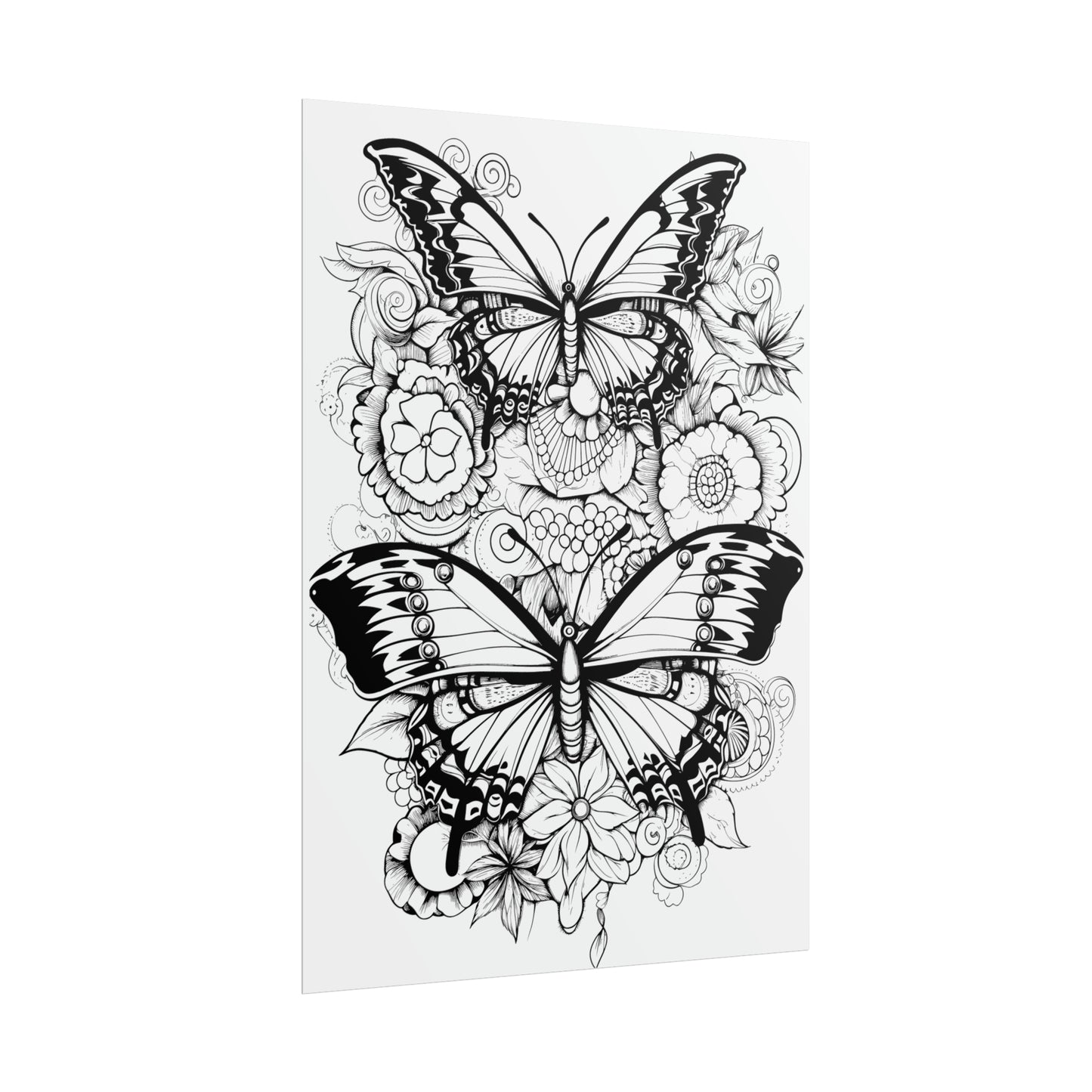 Butterfly Coloring Art Posters