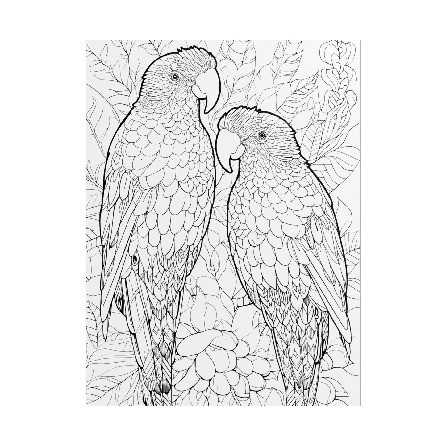 Amazon Parrots Exotic Bird Coloring Art Posters