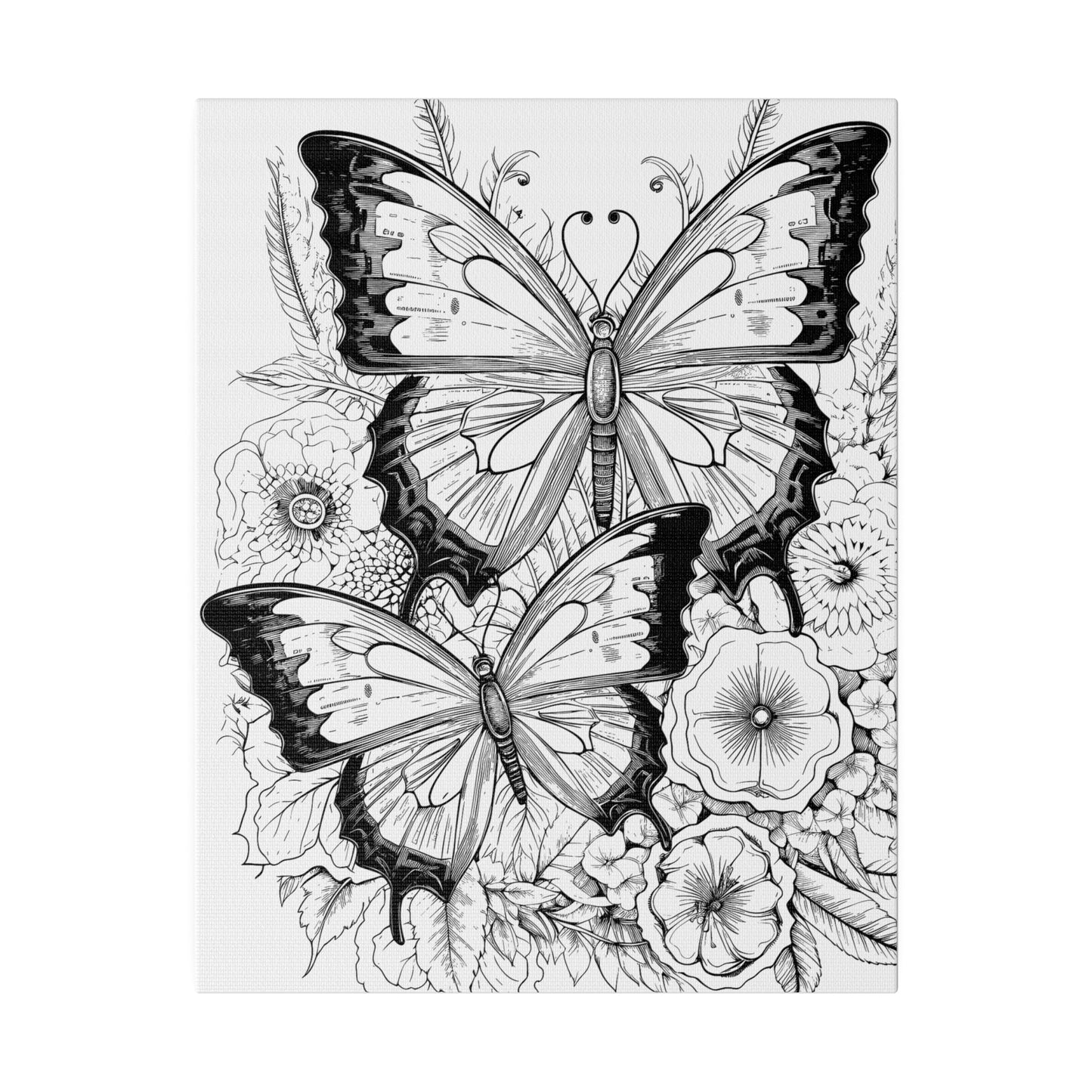 Butterfly Coloring Canvas, Stretched, 0.75"