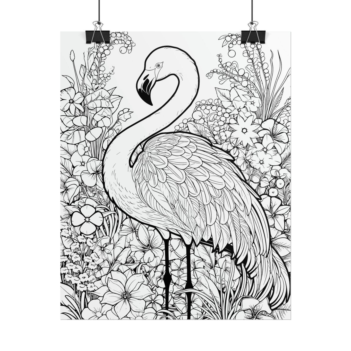 Flamingo Exotic Bird Coloring Art Posters