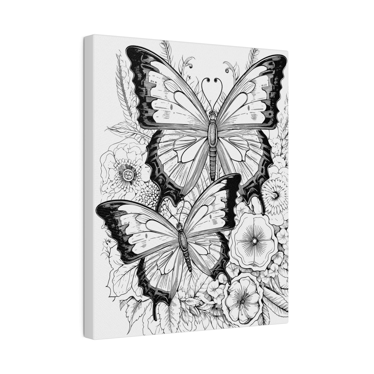 Butterfly Coloring Canvas, Stretched, 0.75"