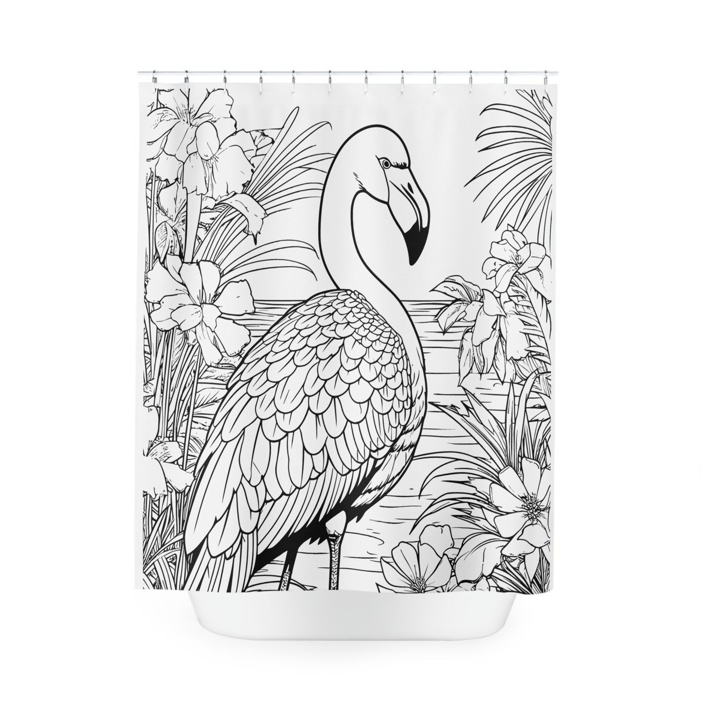 Copy of Flamingo Pen & Ink Art Shower Curtain