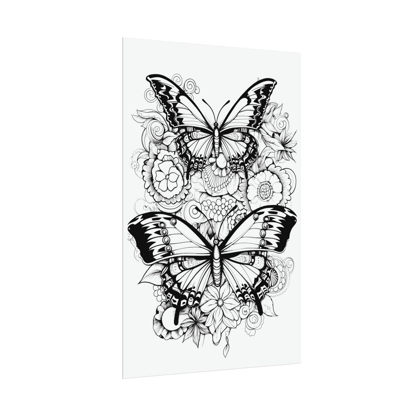 Butterfly Coloring Art Posters