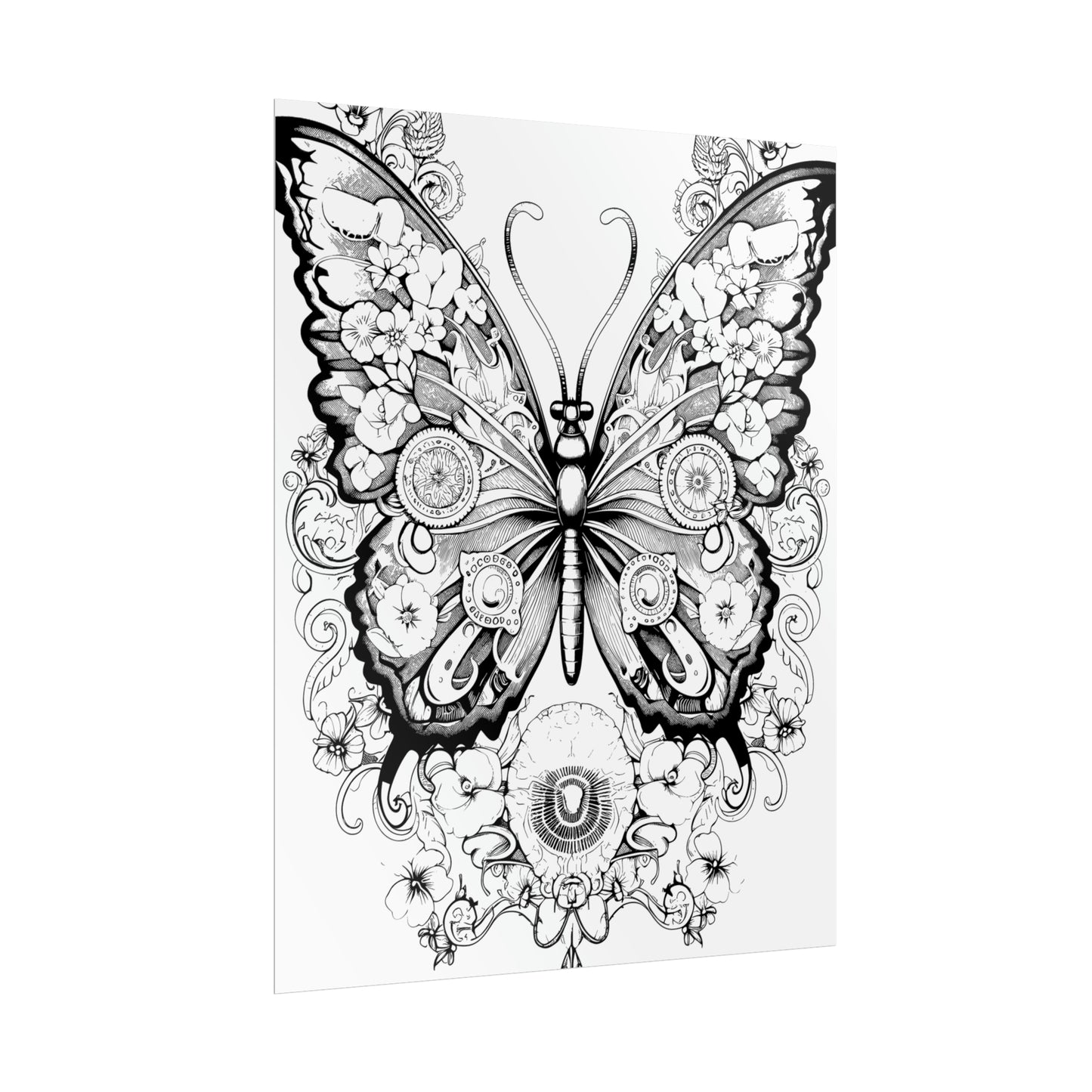 Butterfly Coloring Art Posters