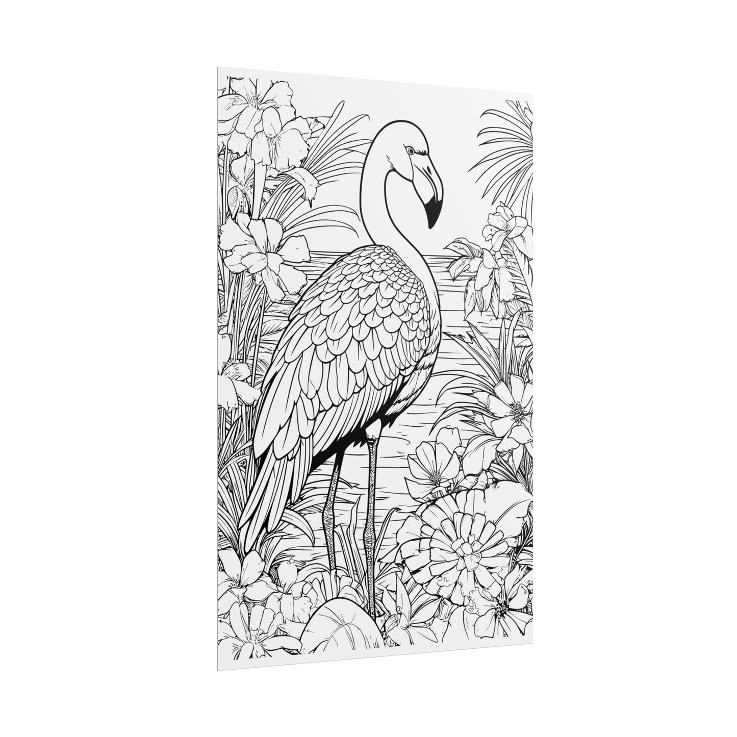 Flamingo Exotic Bird Coloring Art Posters