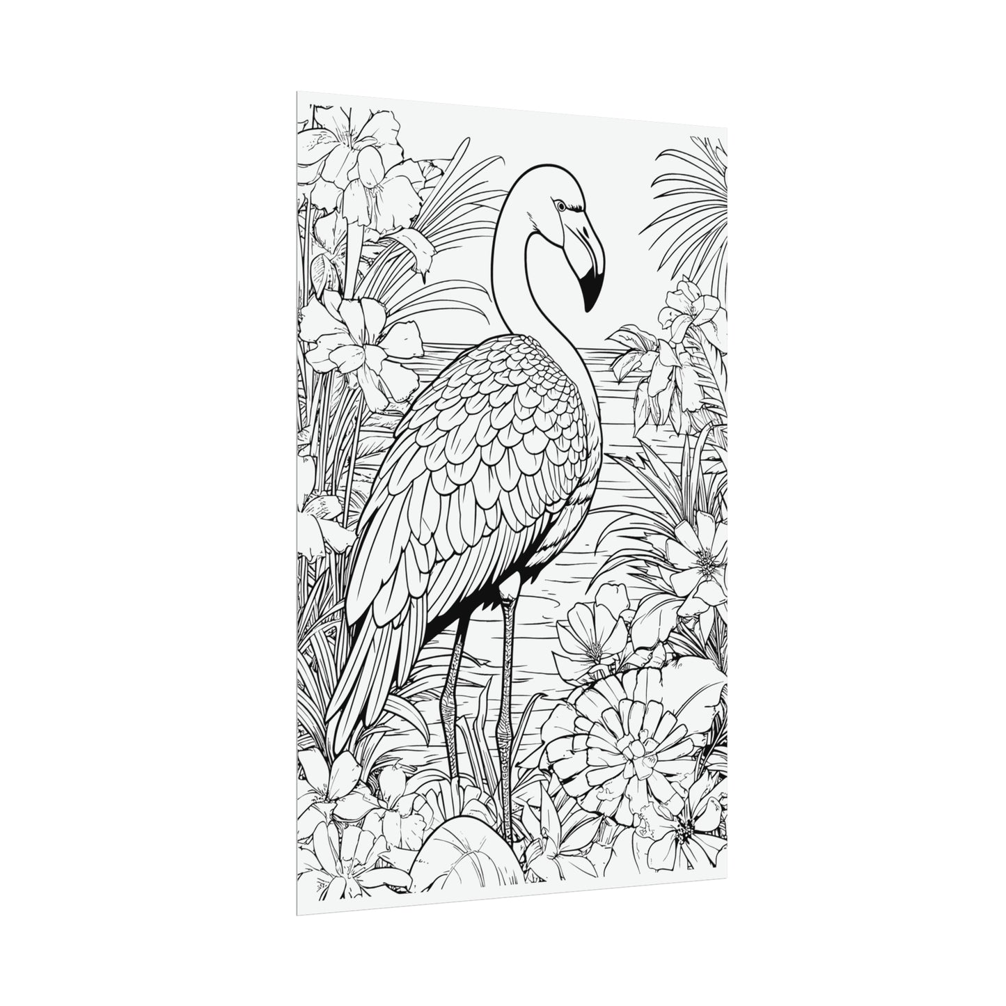 Flamingo Exotic Bird Coloring Art Posters