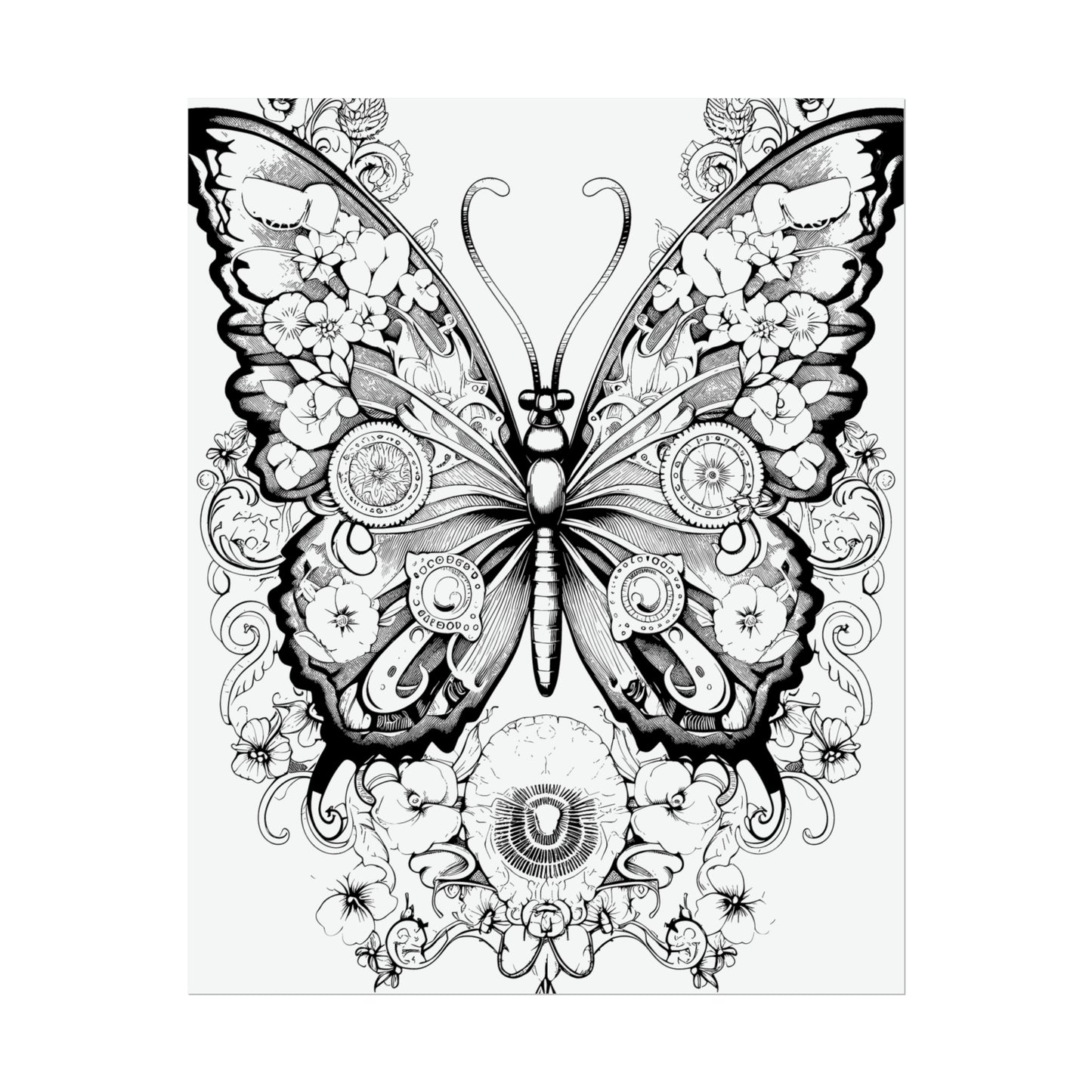 Butterfly Coloring Art Posters