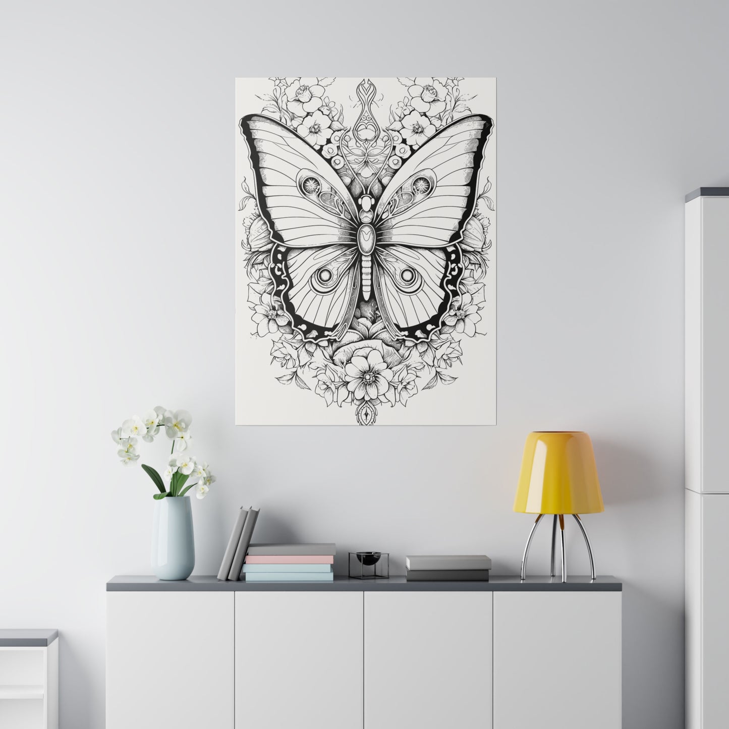 Butterfly Coloring Canvas, Stretched, 0.75"