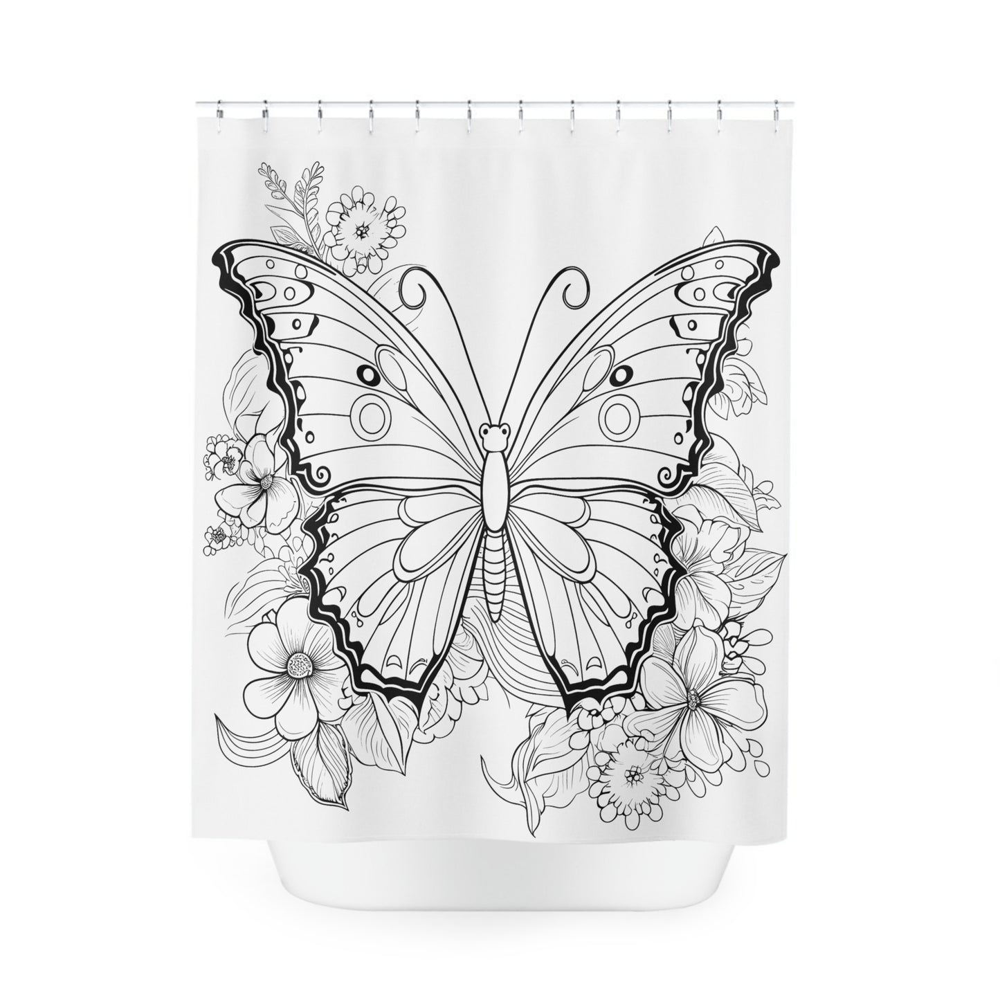 Butterfly Pen & Ink Art Shower Curtain