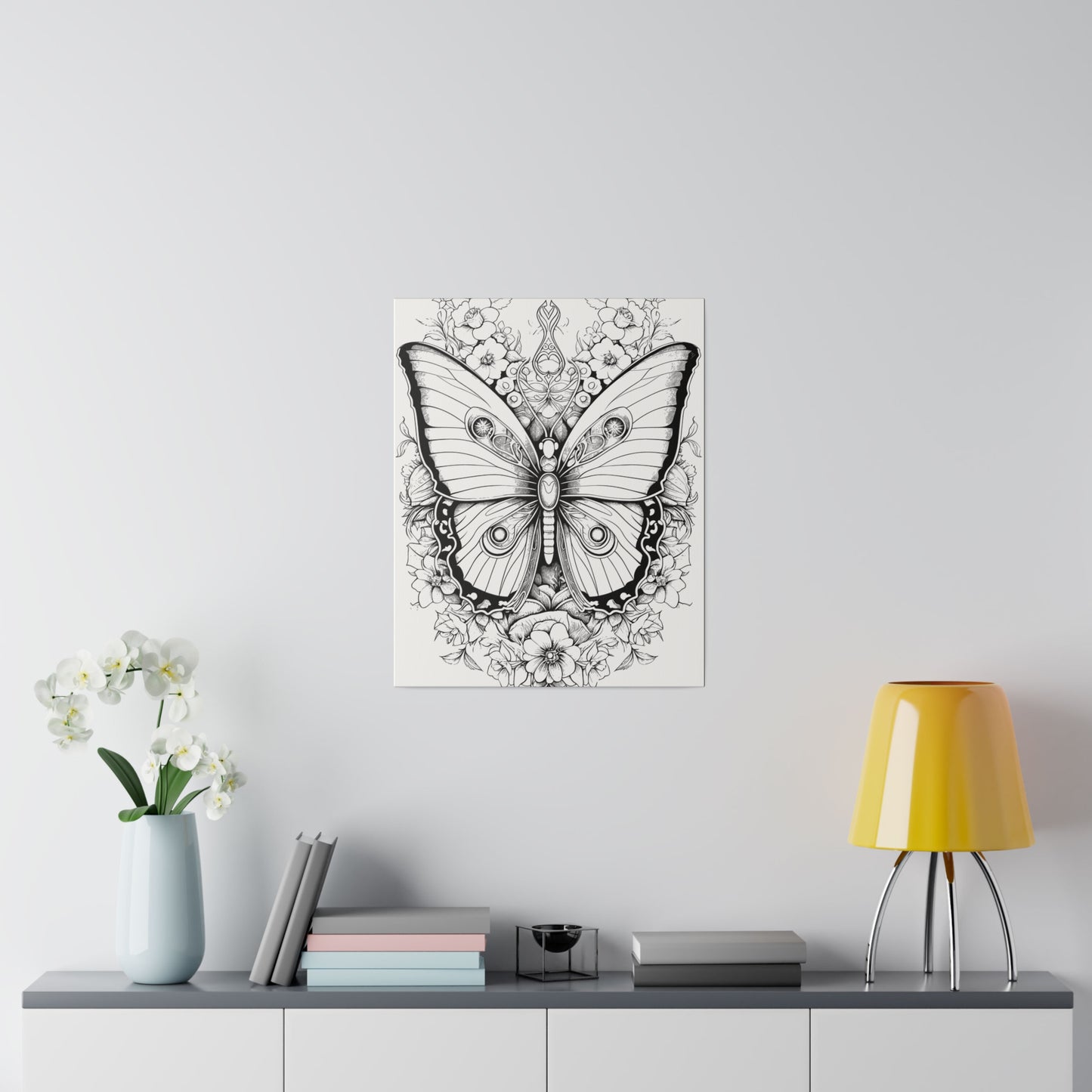 Butterfly Coloring Canvas, Stretched, 0.75"