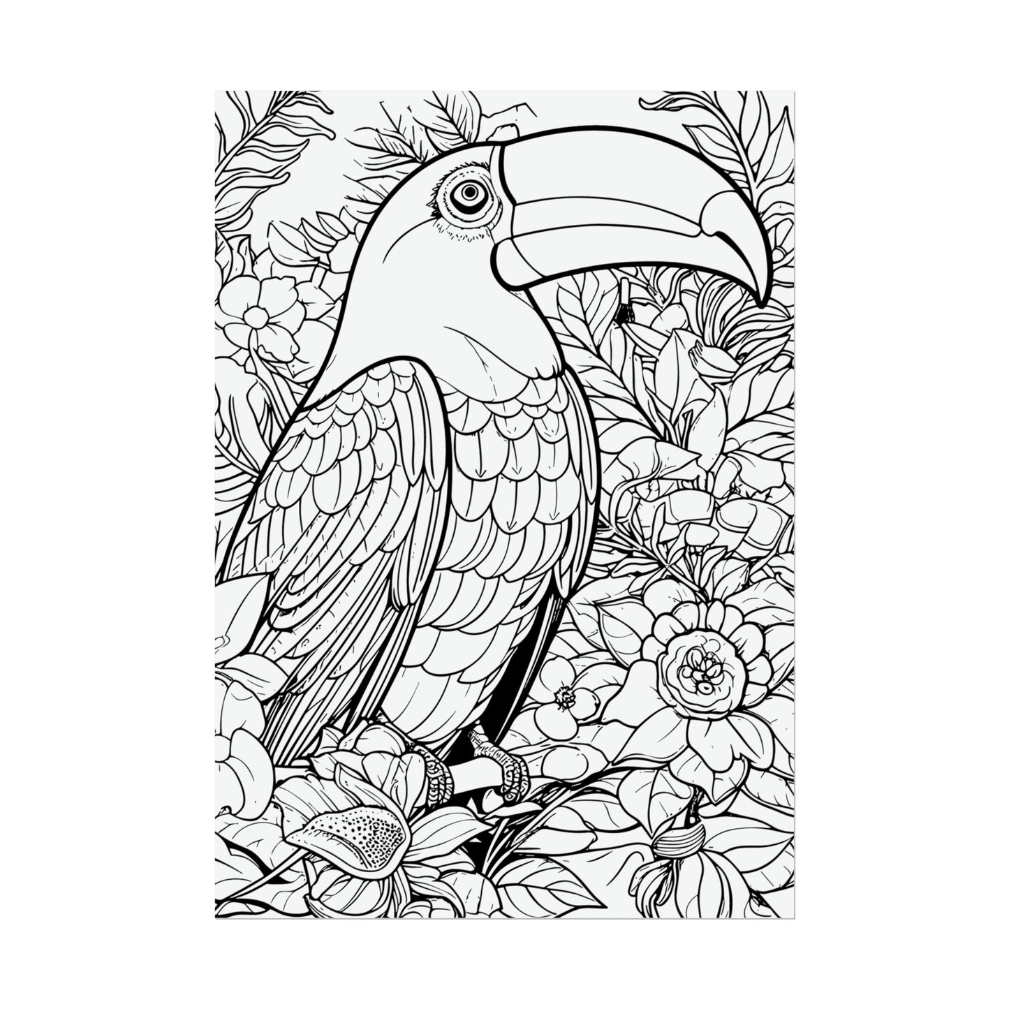 Toucan Exotic Birds Coloring Art Posters