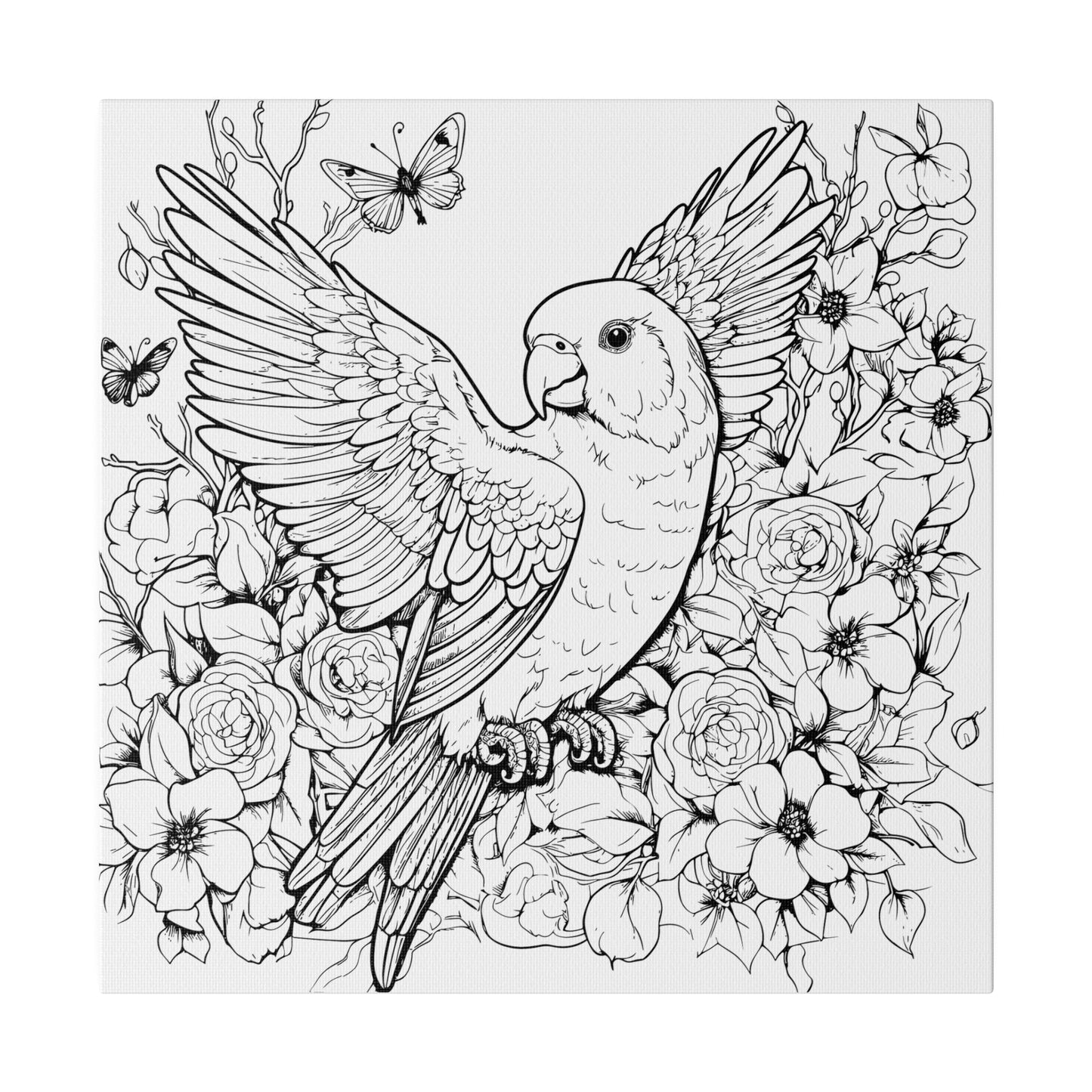 Parakeet Coloring Canvas, Stretched, 0.75"