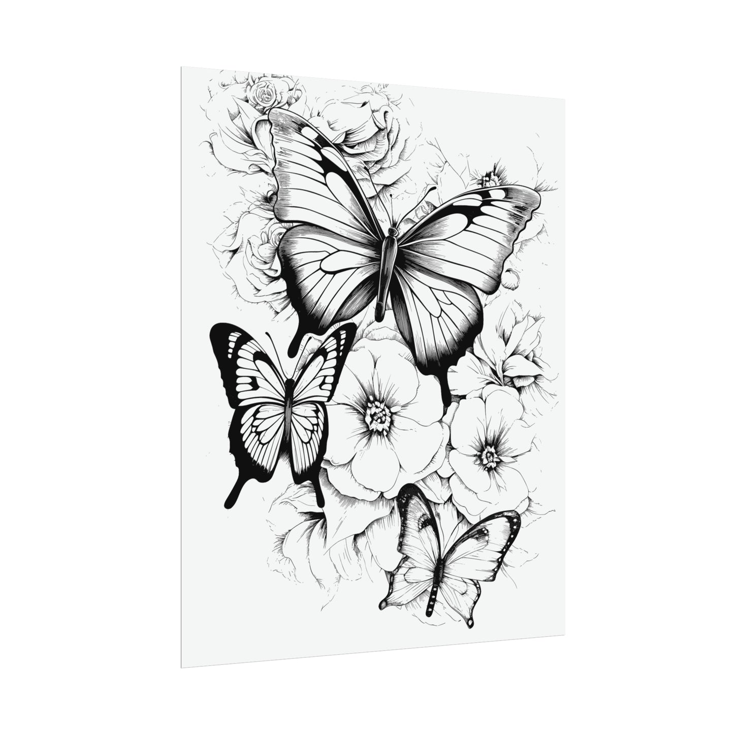 Butterfly Coloring Art Posters