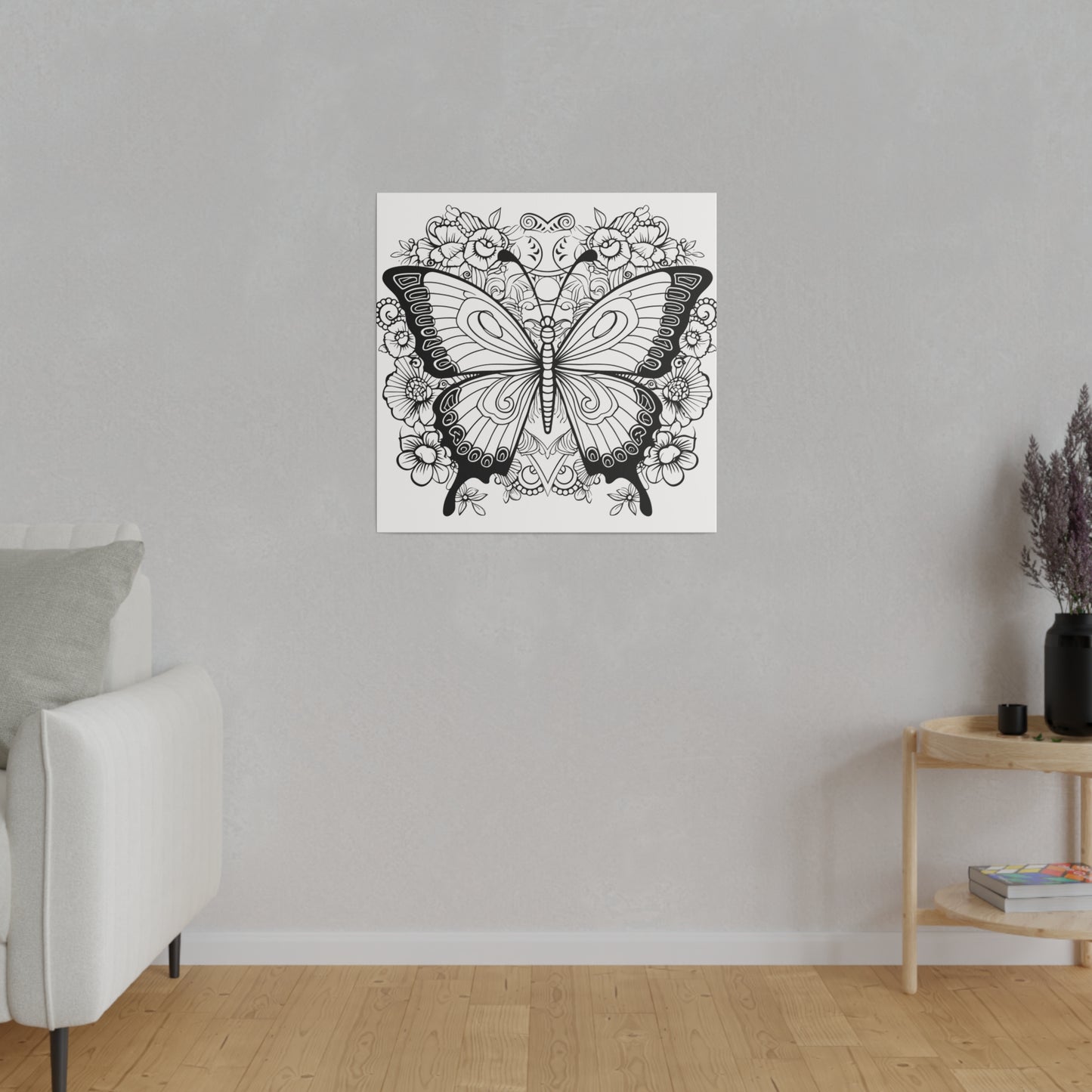 Butterfly Coloring Canvas, Stretched, 0.75"