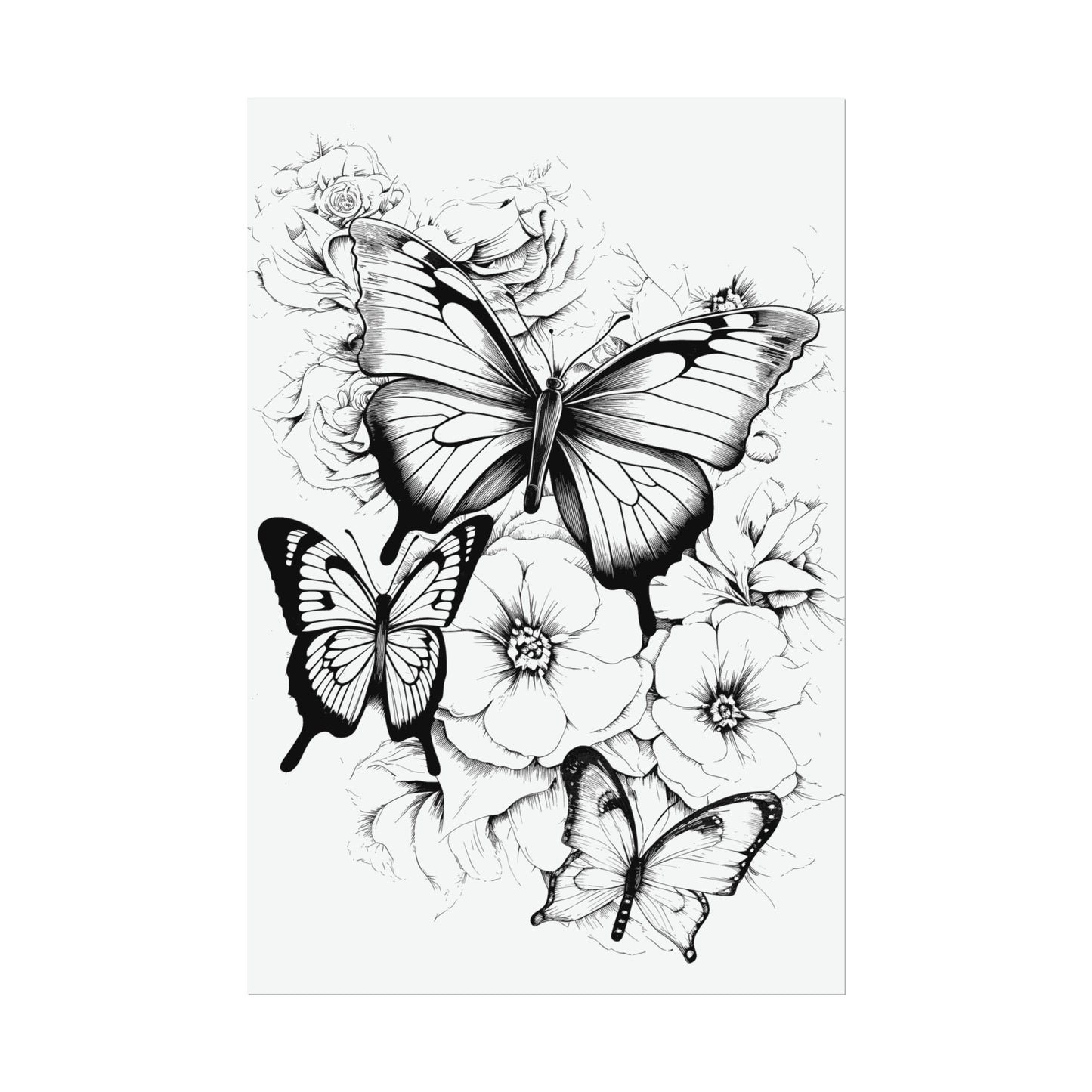 Butterfly Coloring Art Posters