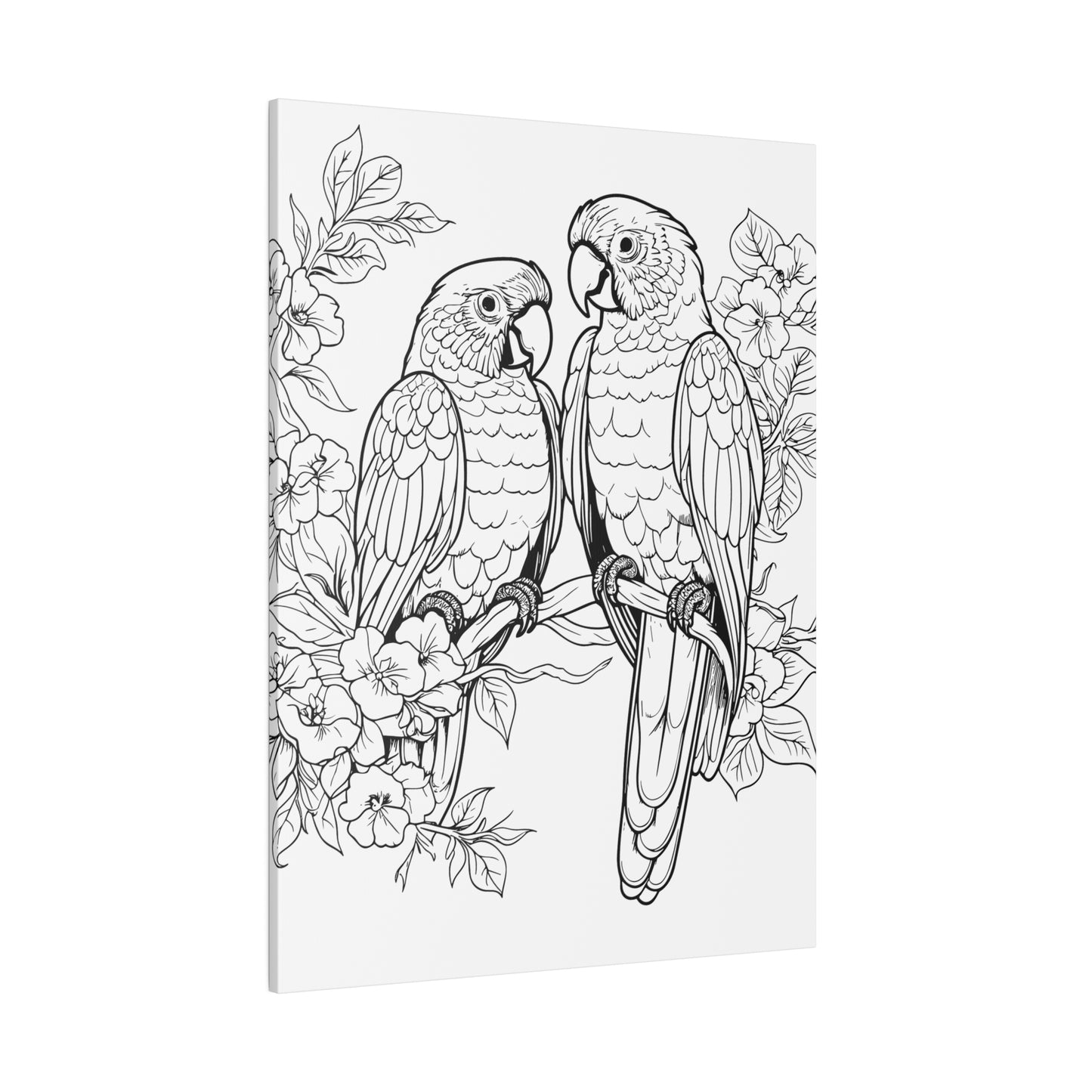 Lovebirds Coloring Canvas, Stretched, 0.75"