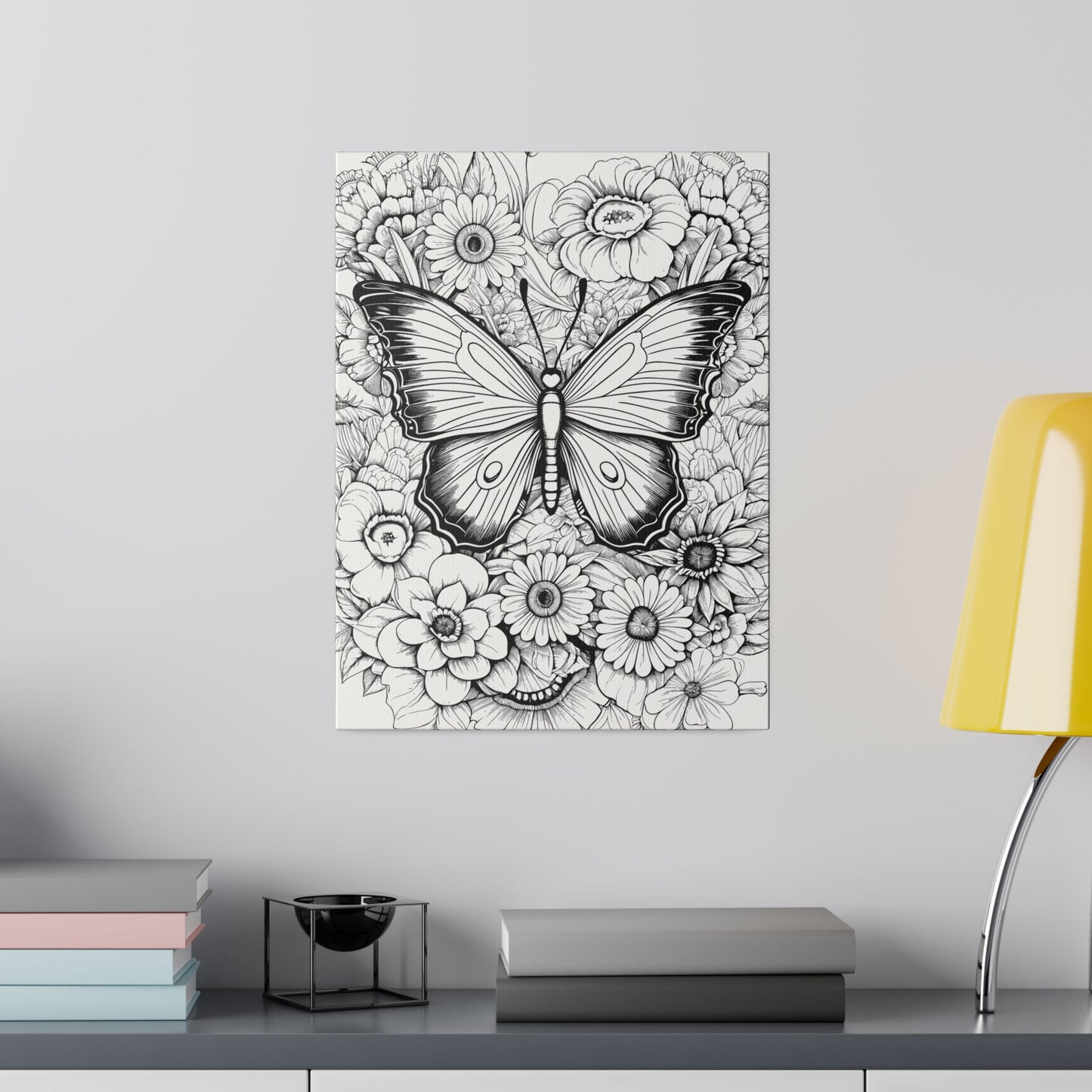 Butterfly Coloring Canvas, Stretched, 0.75"