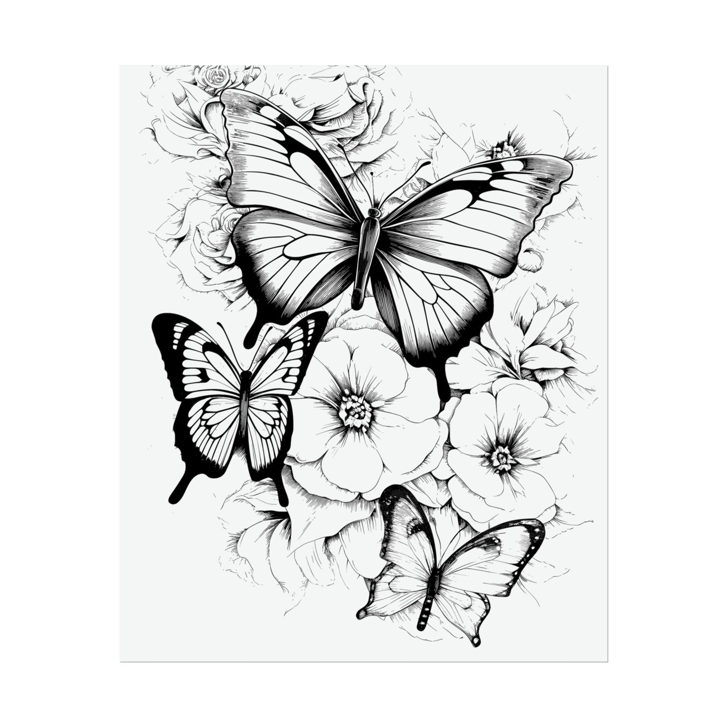 Butterfly Coloring Art Posters