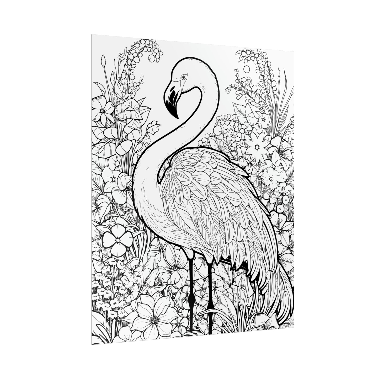 Flamingo Exotic Bird Coloring Art Posters