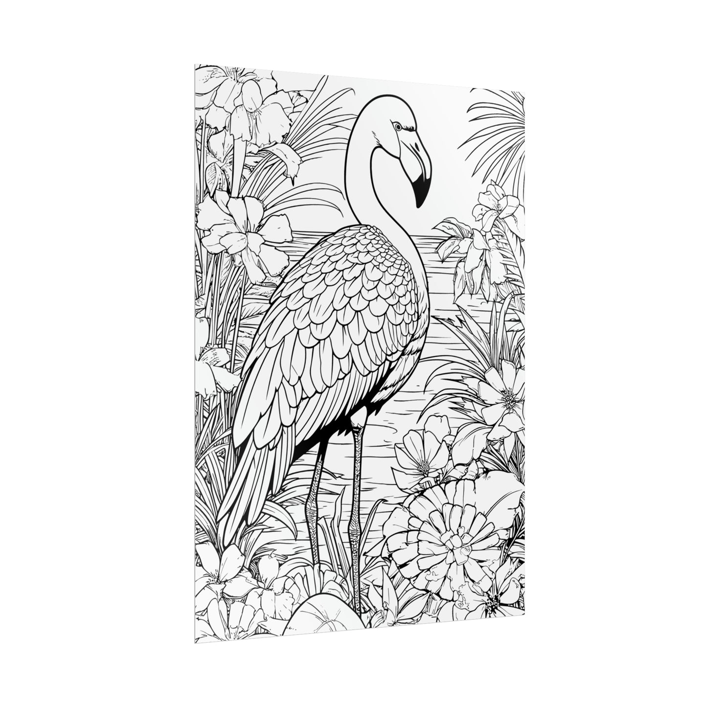 Flamingo Exotic Bird Coloring Art Posters