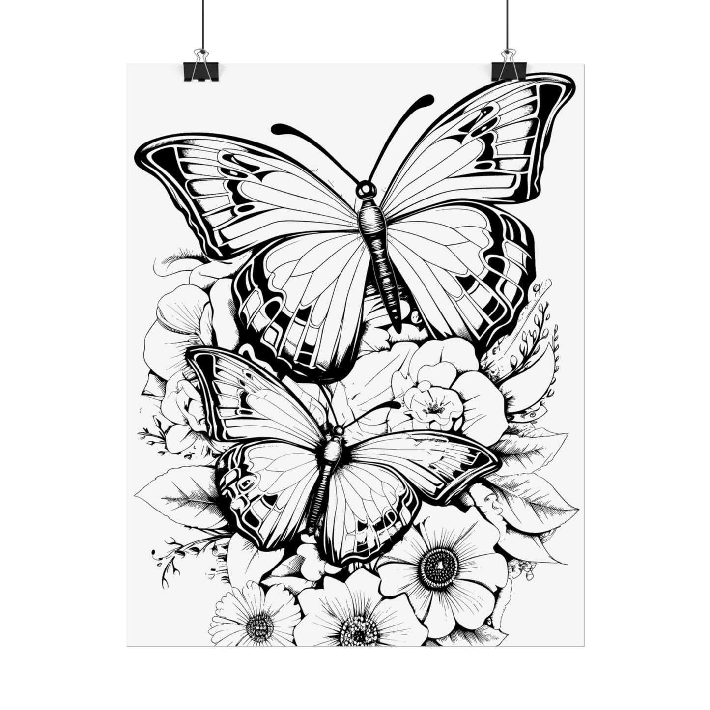 Butterfly Coloring Art Posters