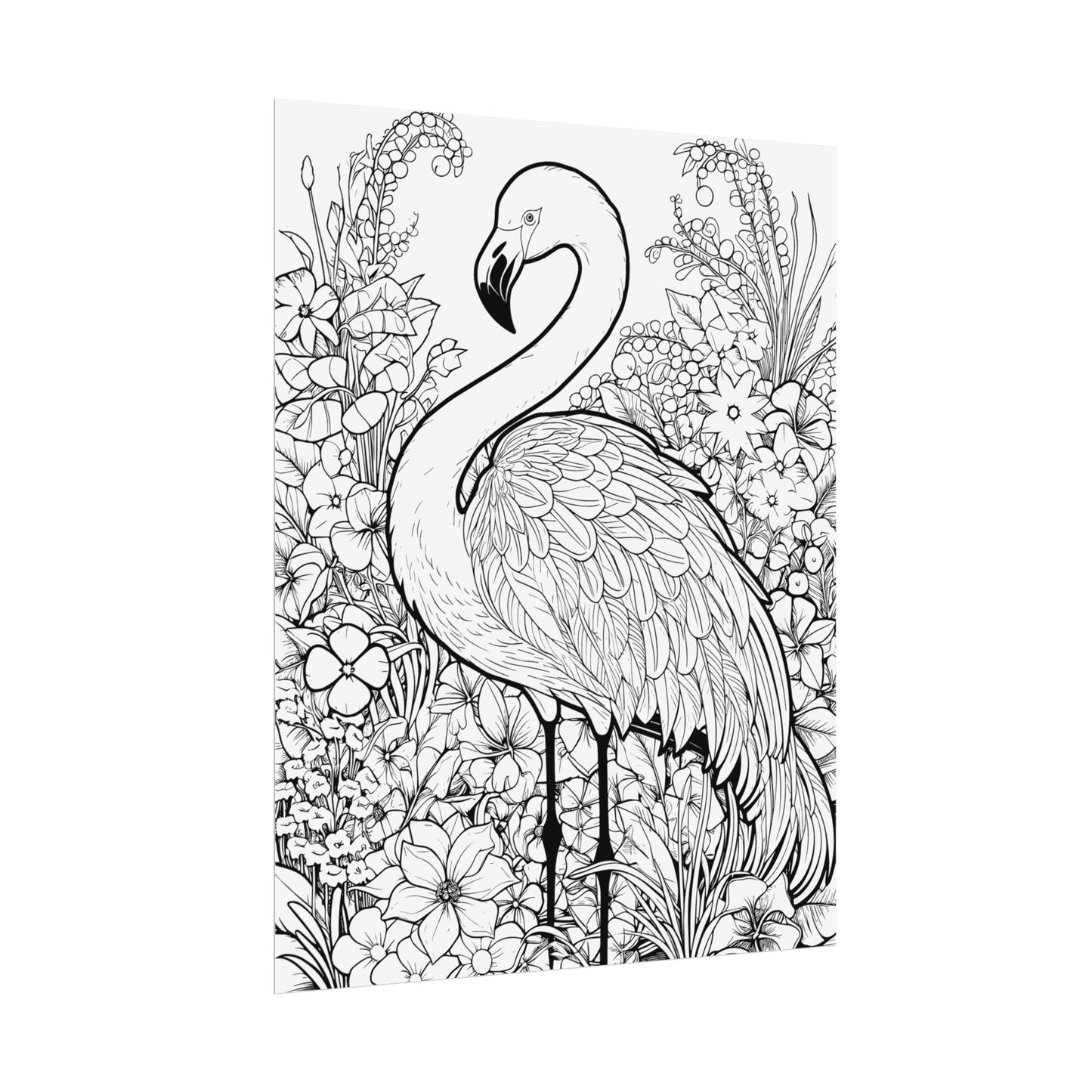 Flamingo Exotic Bird Coloring Art Posters