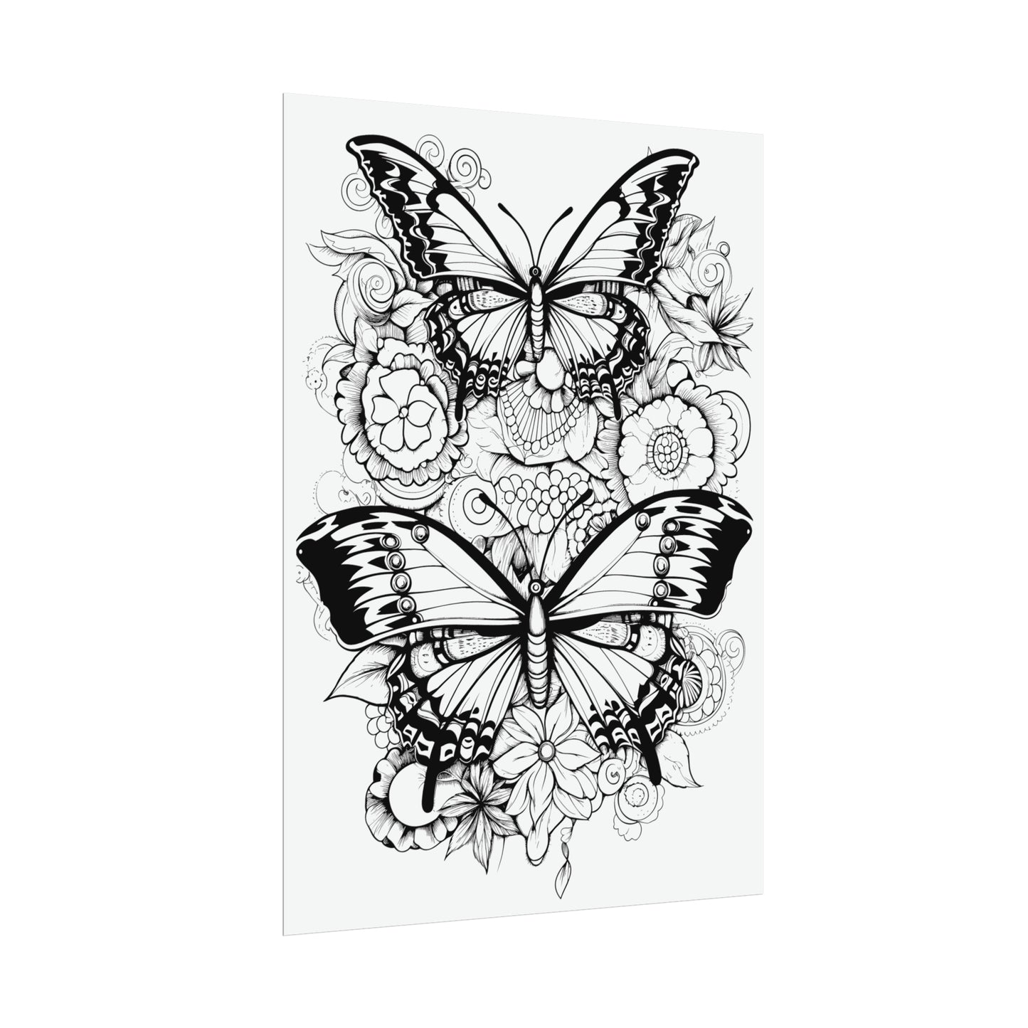 Butterfly Coloring Art Posters