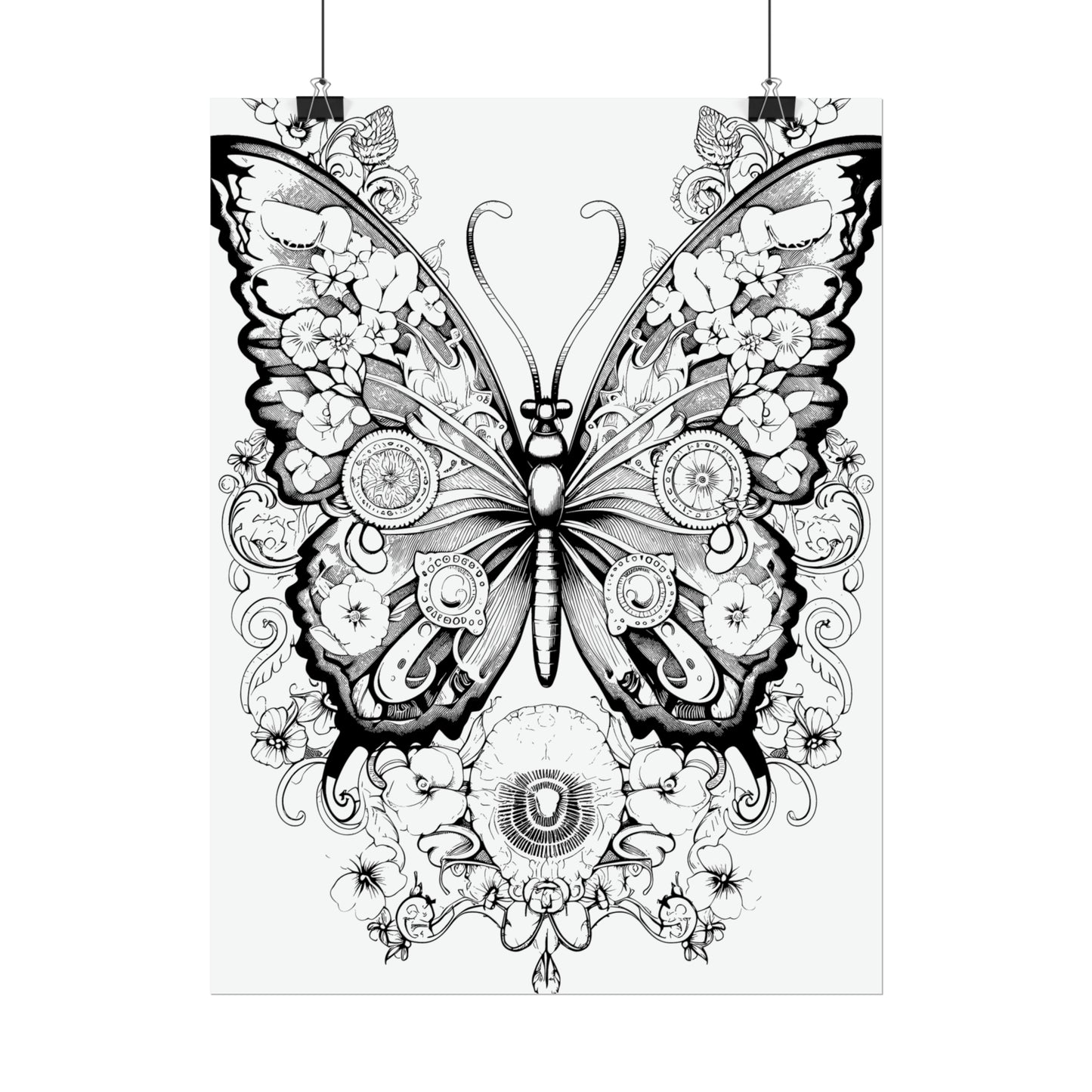 Butterfly Coloring Art Posters