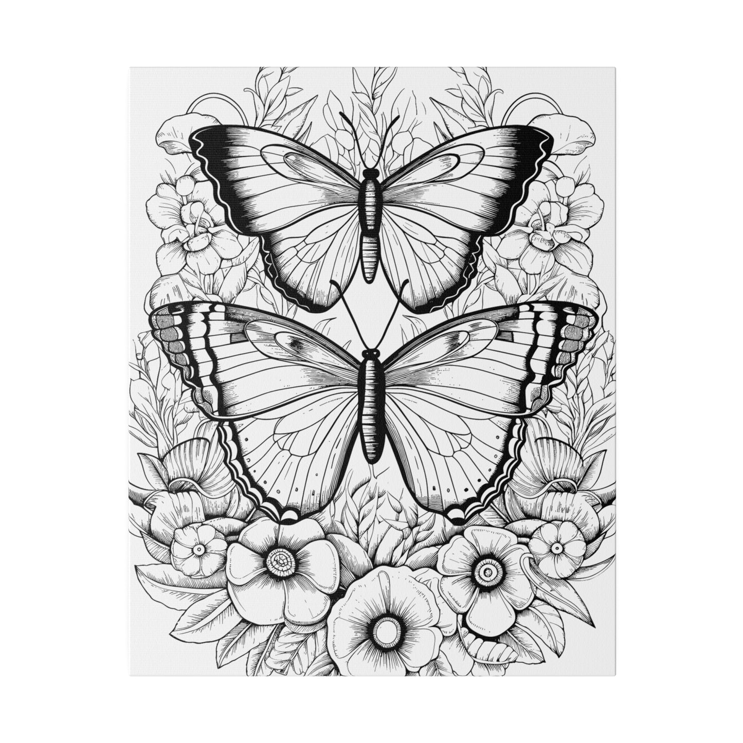 Butterfly Coloring Canvas, Stretched, 0.75"