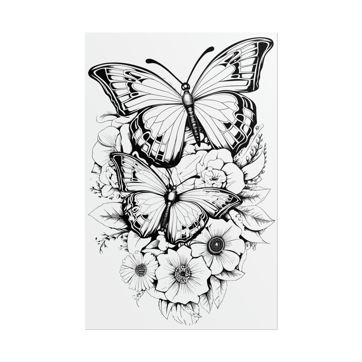 Butterfly Coloring Art Posters