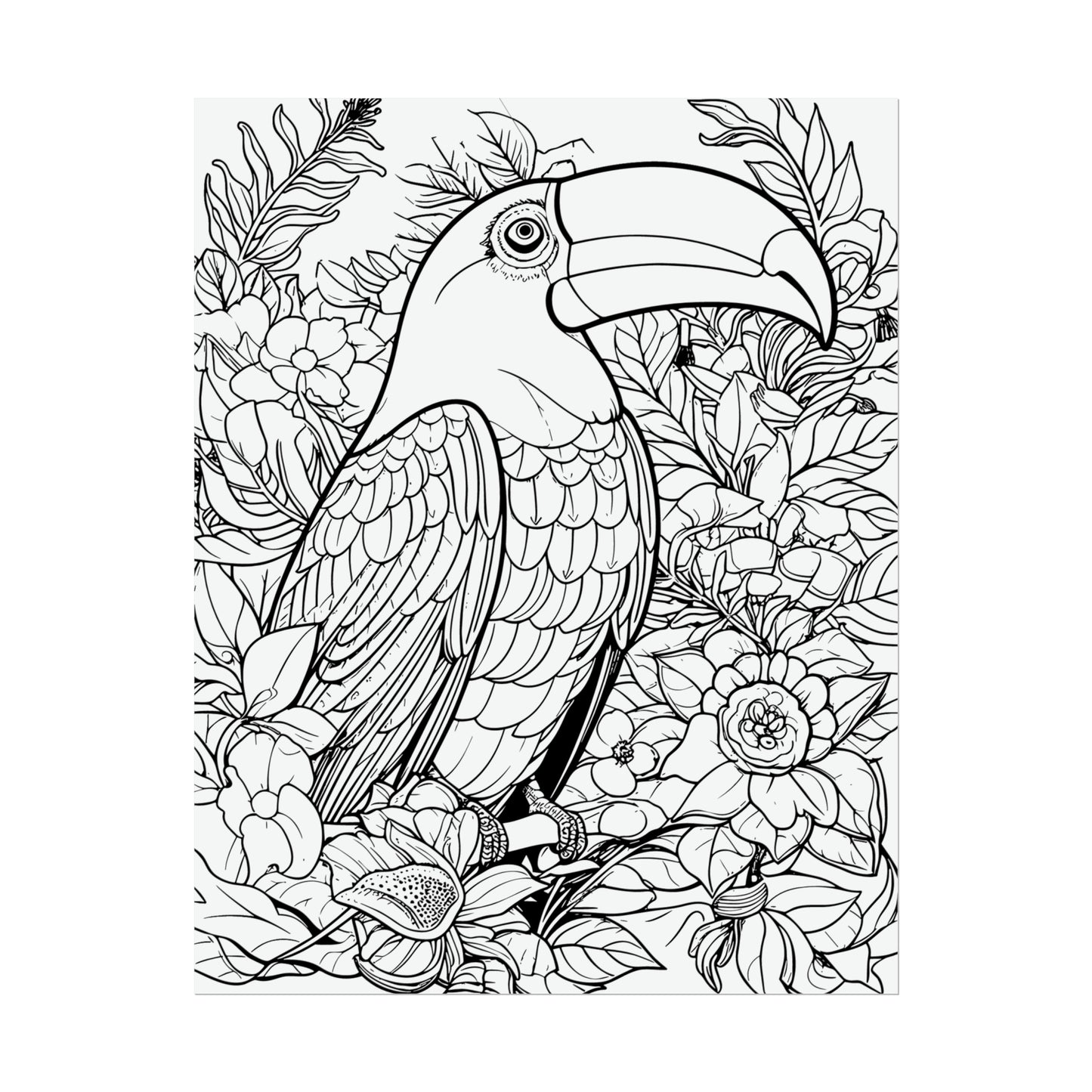 Toucan Exotic Birds Coloring Art Posters