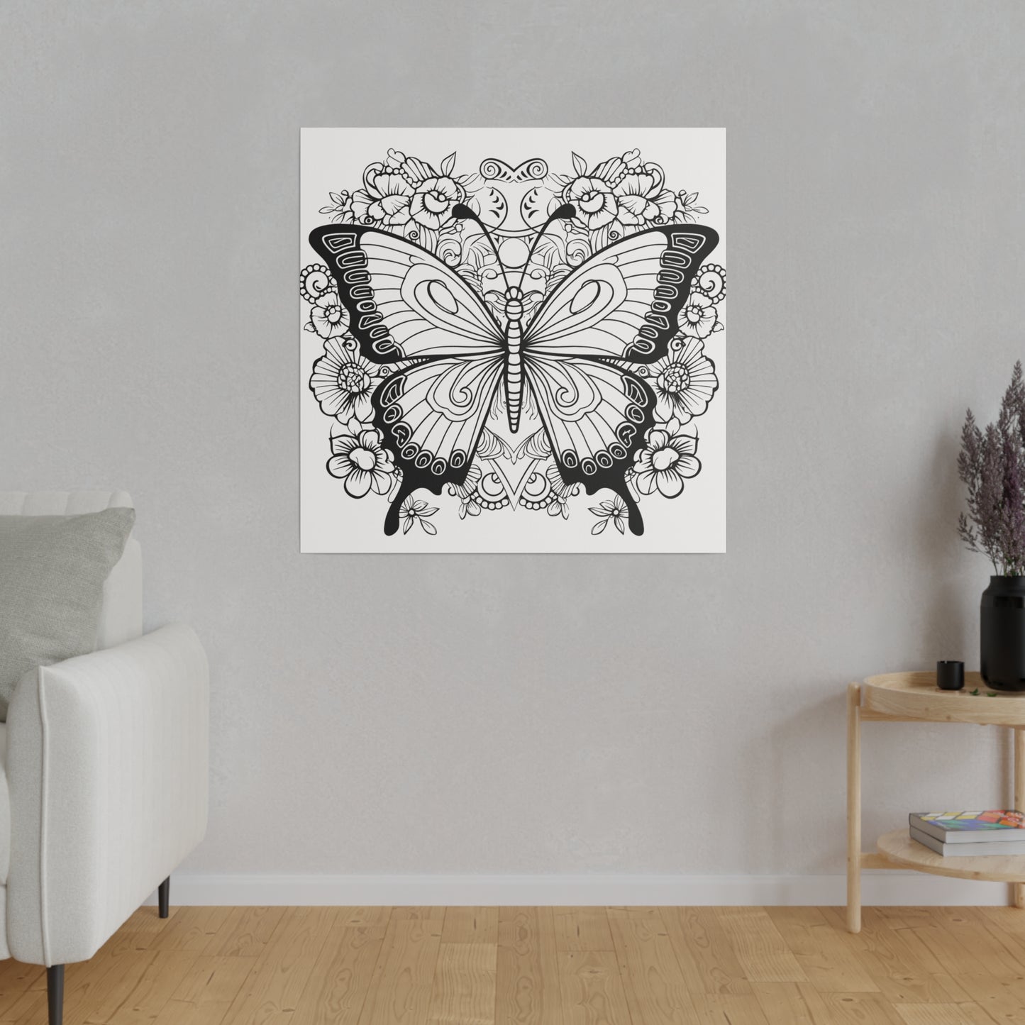 Butterfly Coloring Canvas, Stretched, 0.75"